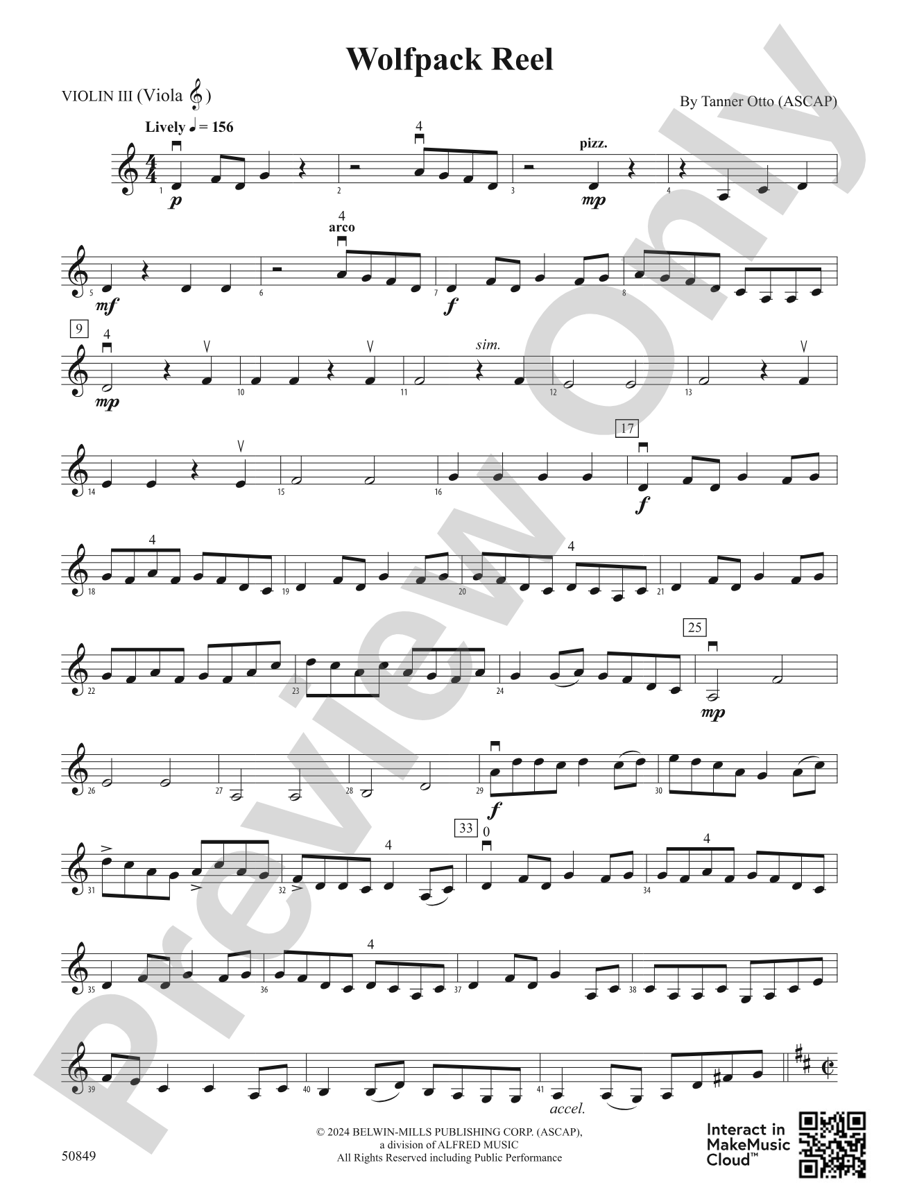 Wolfpack Reel: 3rd Violin (Viola [TC])
