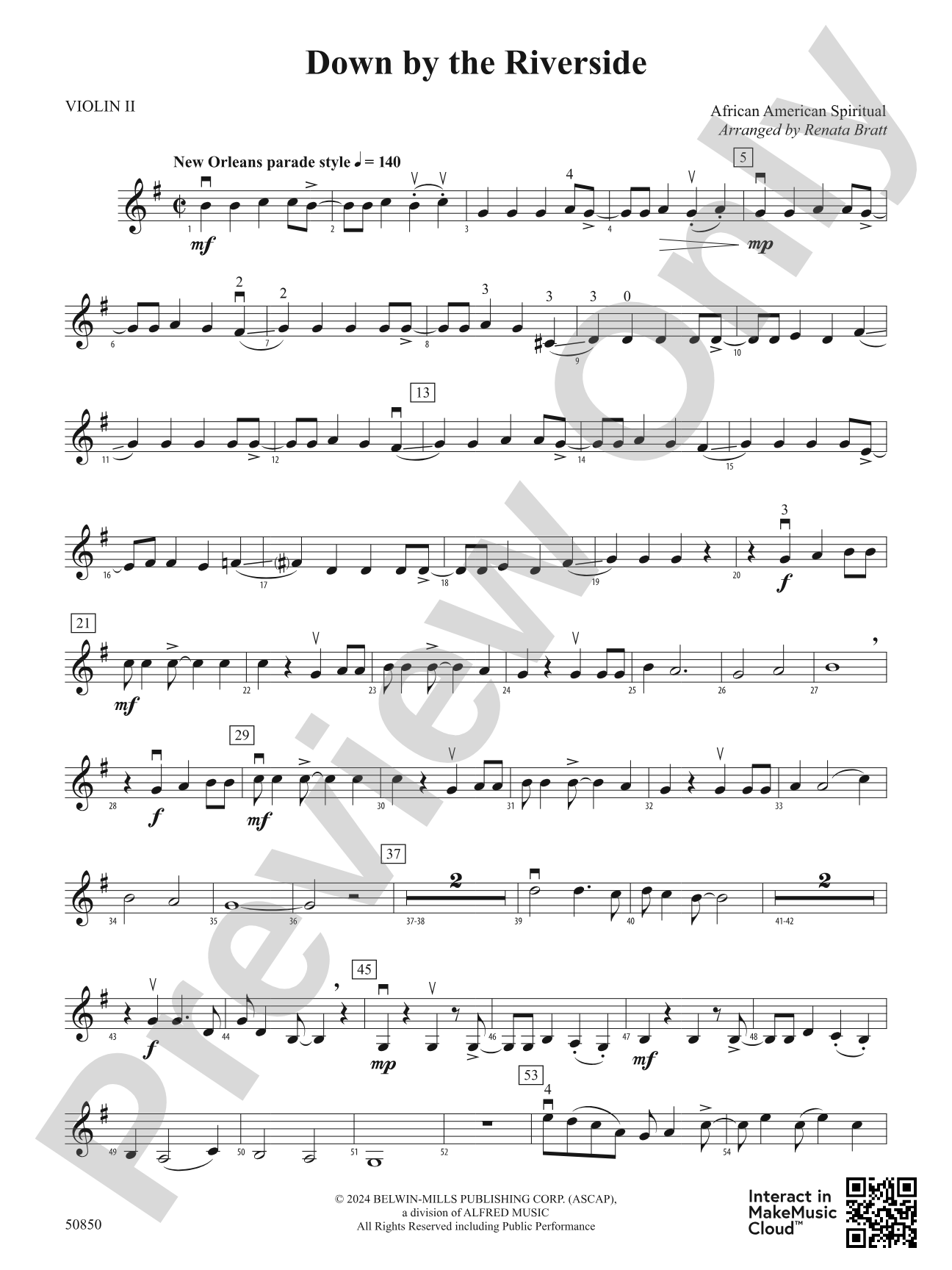 Down by the Riverside: 2nd Violin