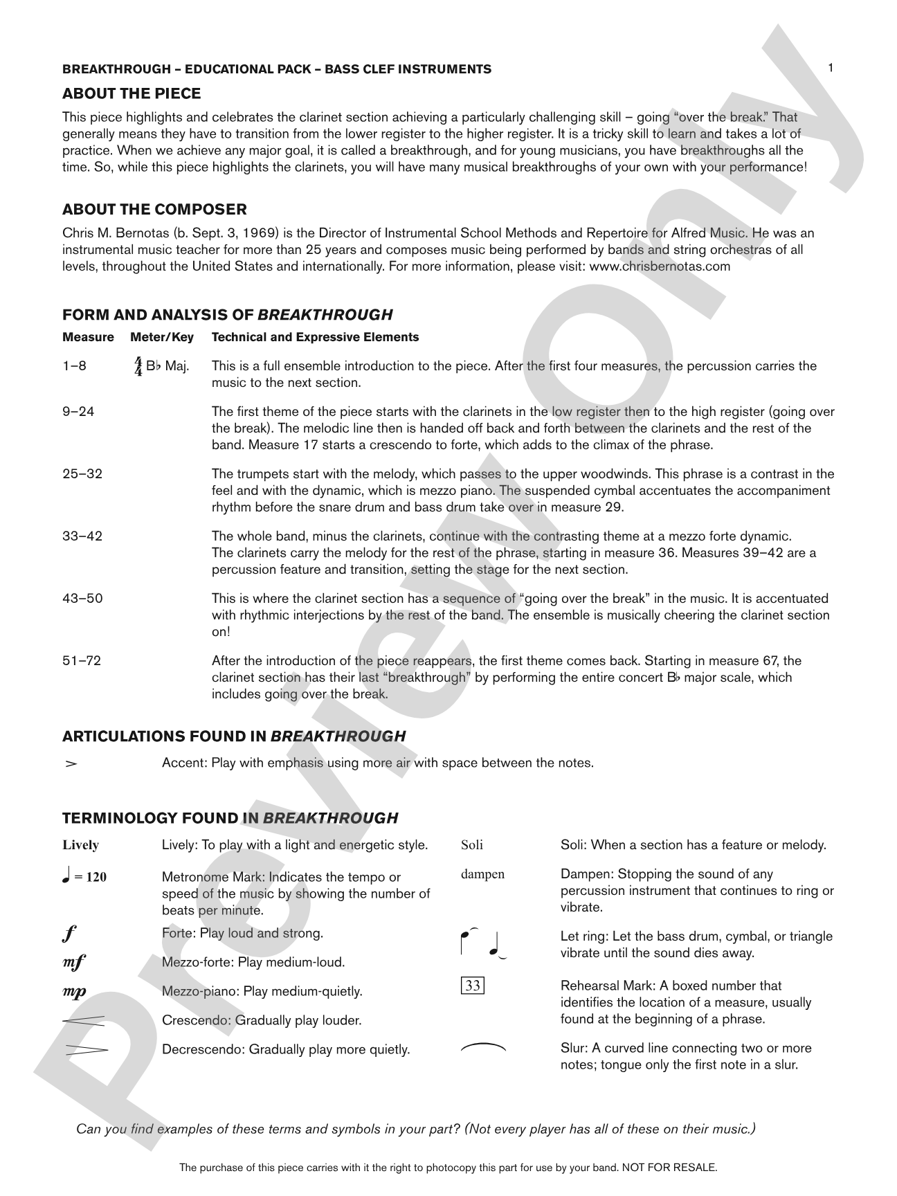 Breakthrough: Bass Clef Educational Pack
