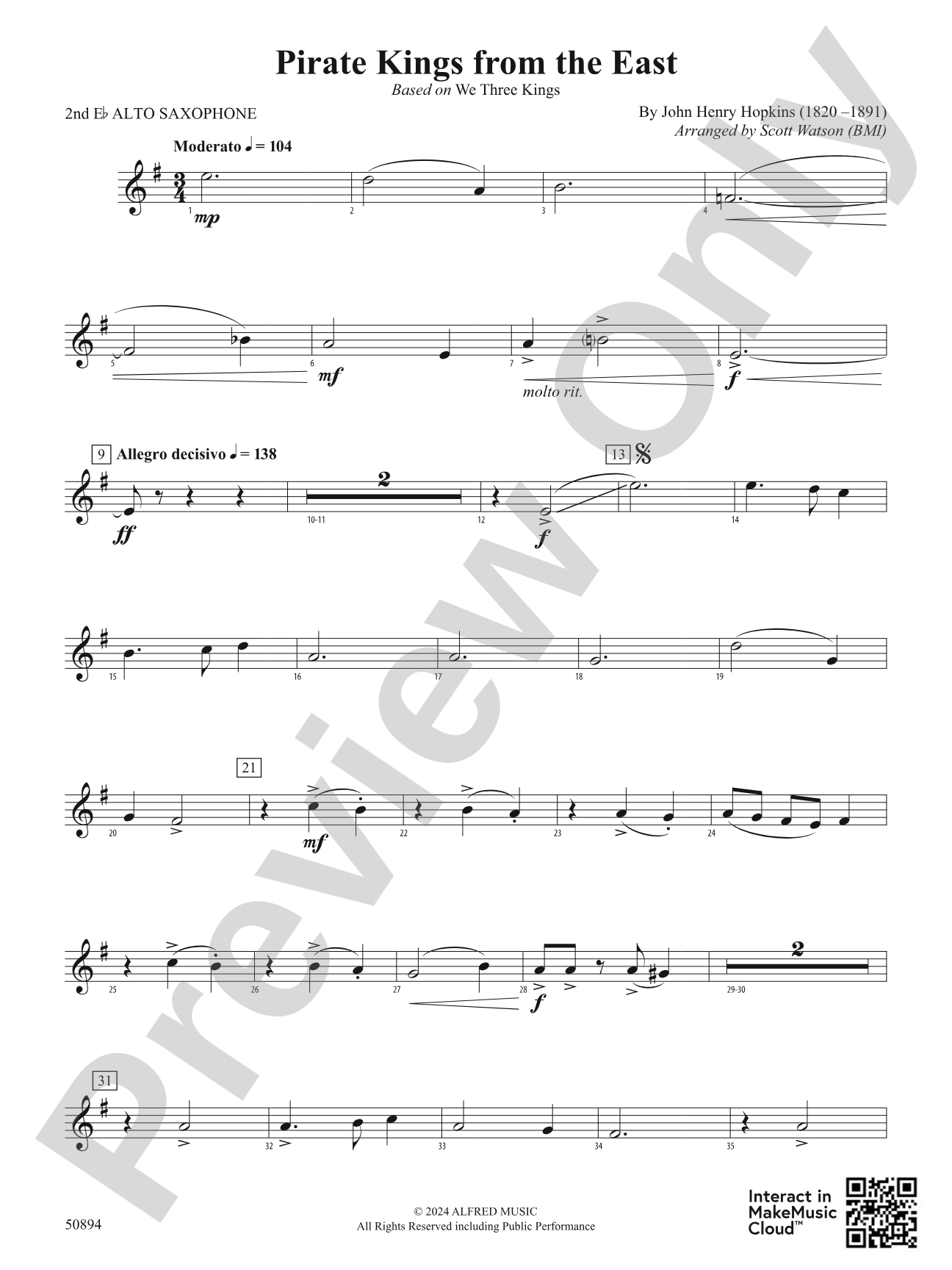 Pirate Kings from the East: 2nd E-flat Alto Saxophone