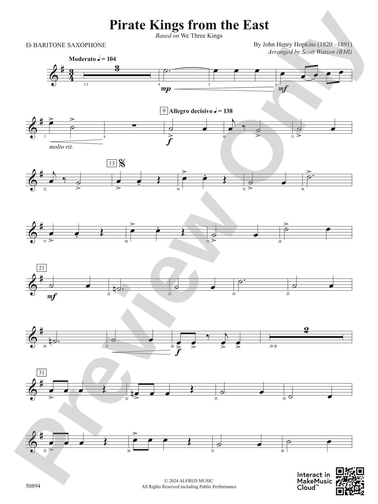 Pirate Kings from the East: E-flat Baritone Saxophone