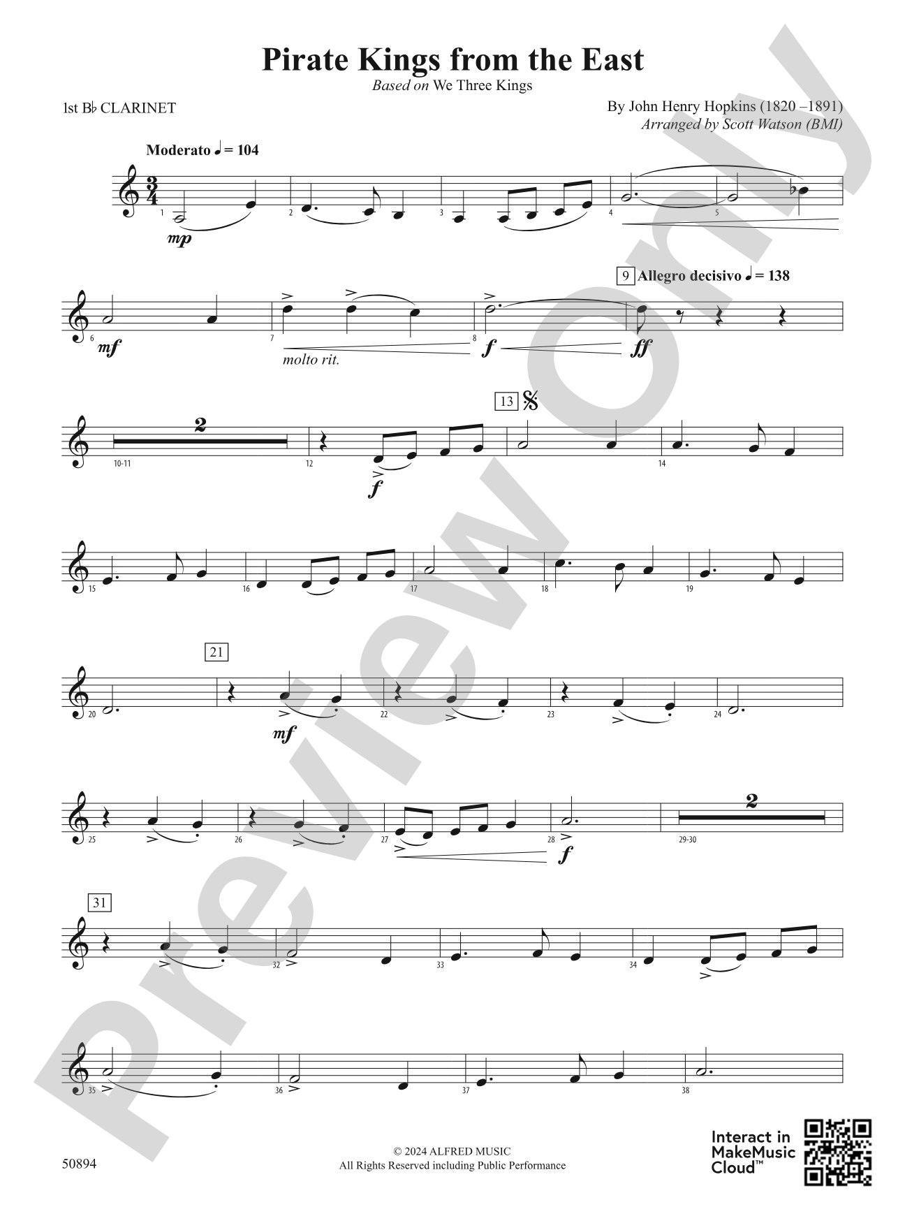 Pirate Kings from the East: 1st B-flat Clarinet