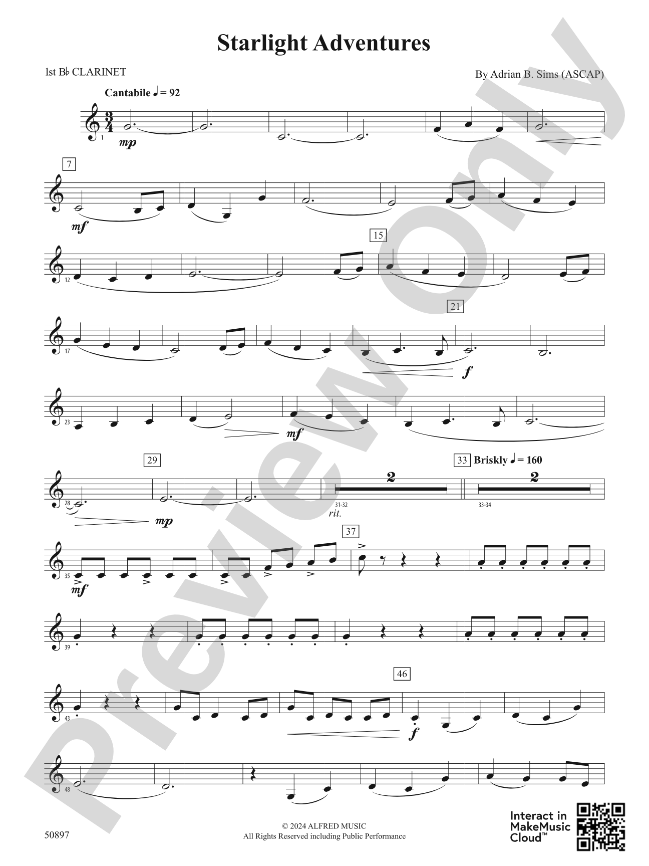 Starlight Adventures: 1st B-flat Clarinet