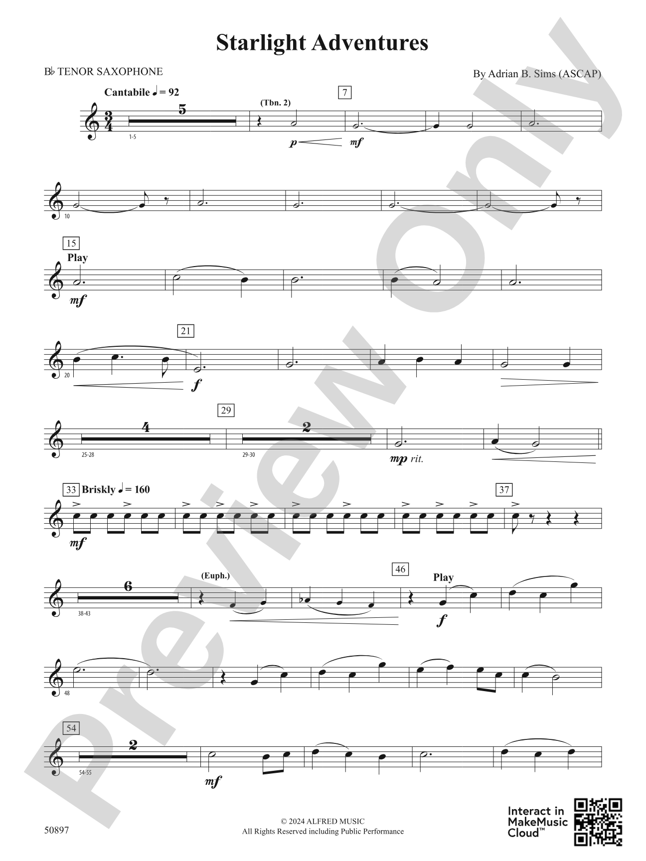 Starlight Adventures: B-flat Tenor Saxophone