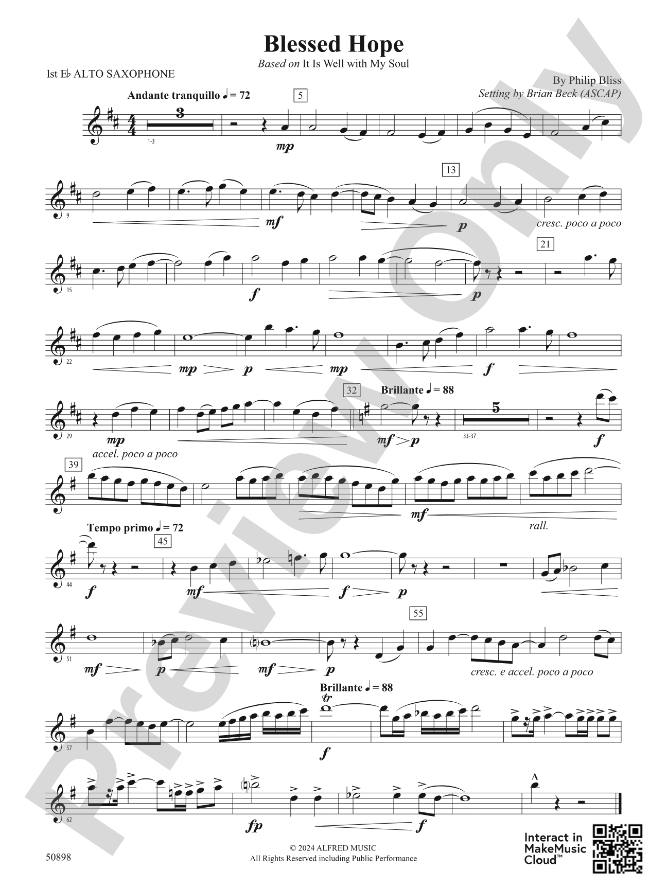 Blessed Hope: E-flat Alto Saxophone
