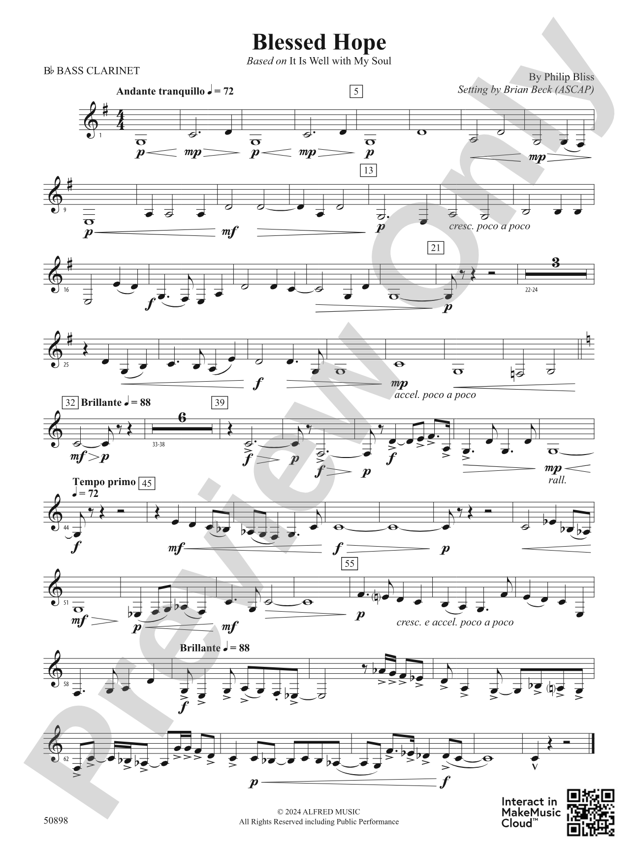 Blessed Hope: B-flat Bass Clarinet