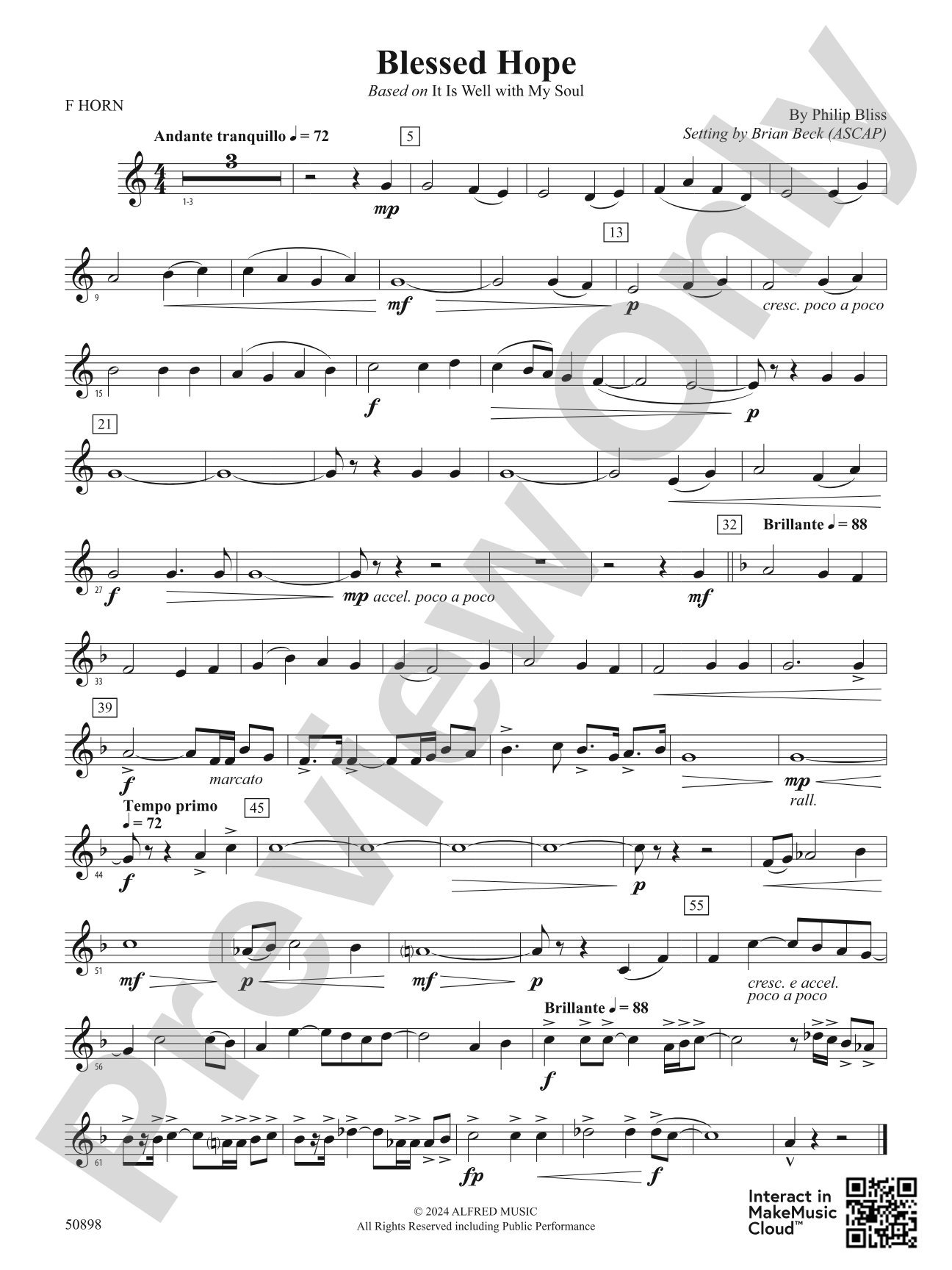 Blessed Hope: 1st F Horn