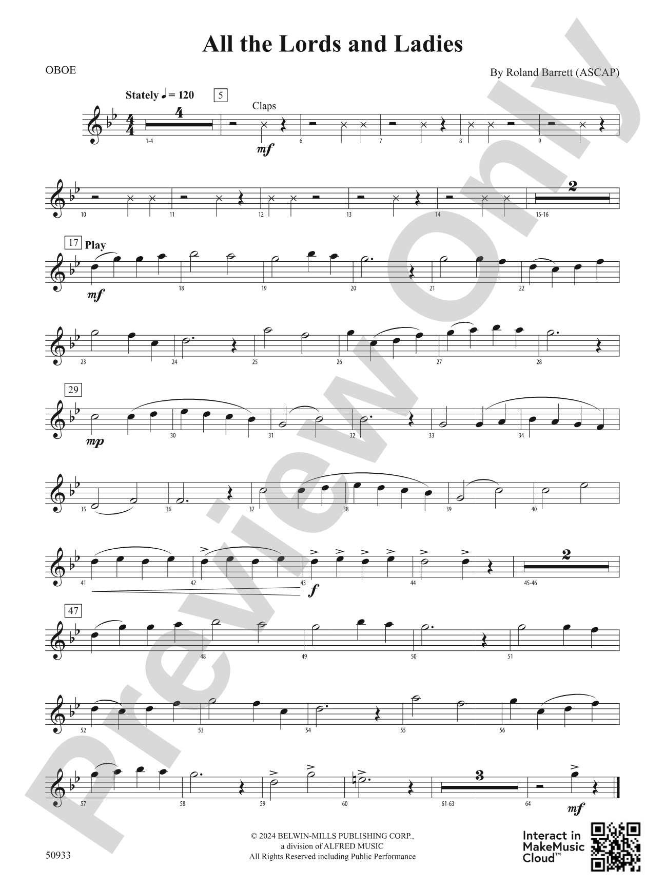 All the Lords and Ladies: Oboe