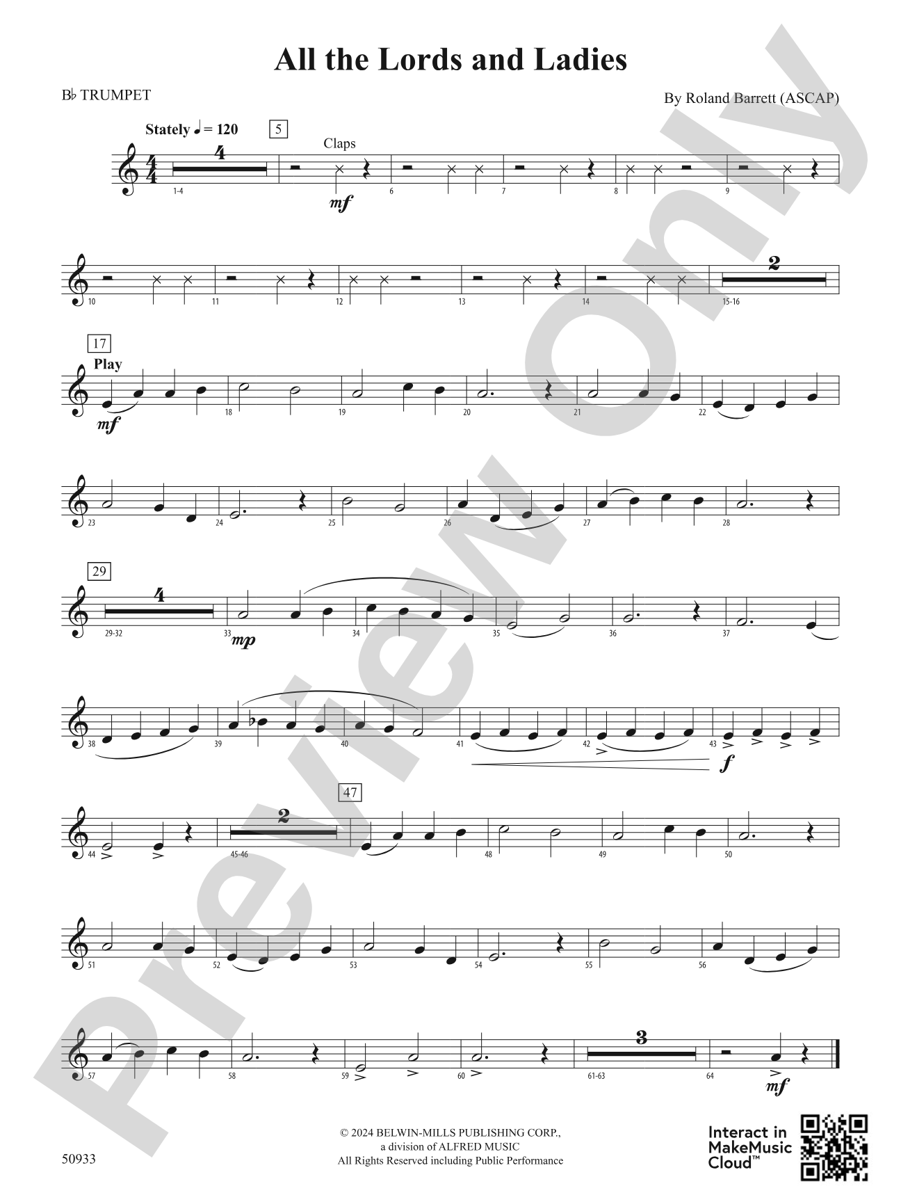 All the Lords and Ladies: 1st B-flat Trumpet