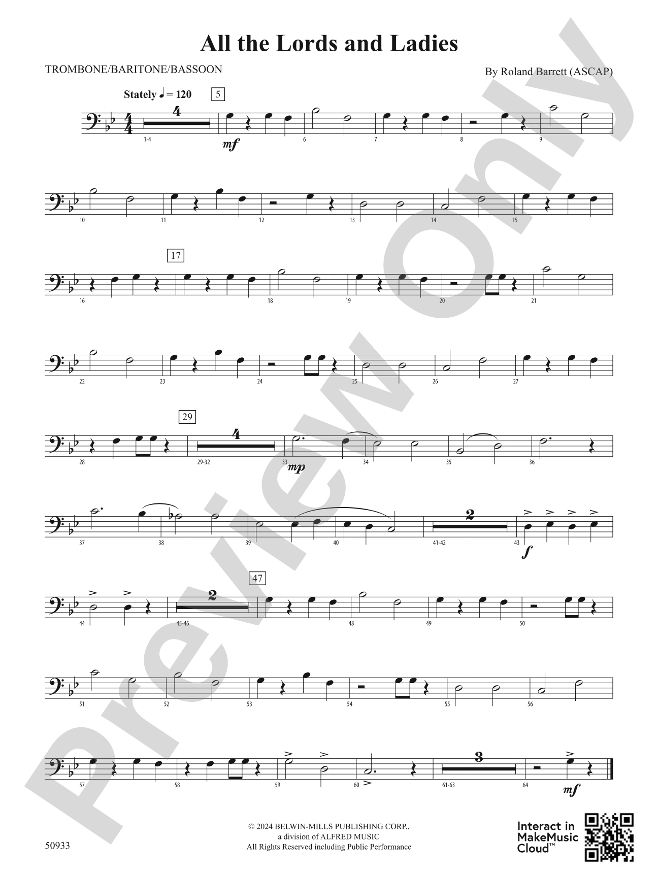 All the Lords and Ladies: 1st Trombone