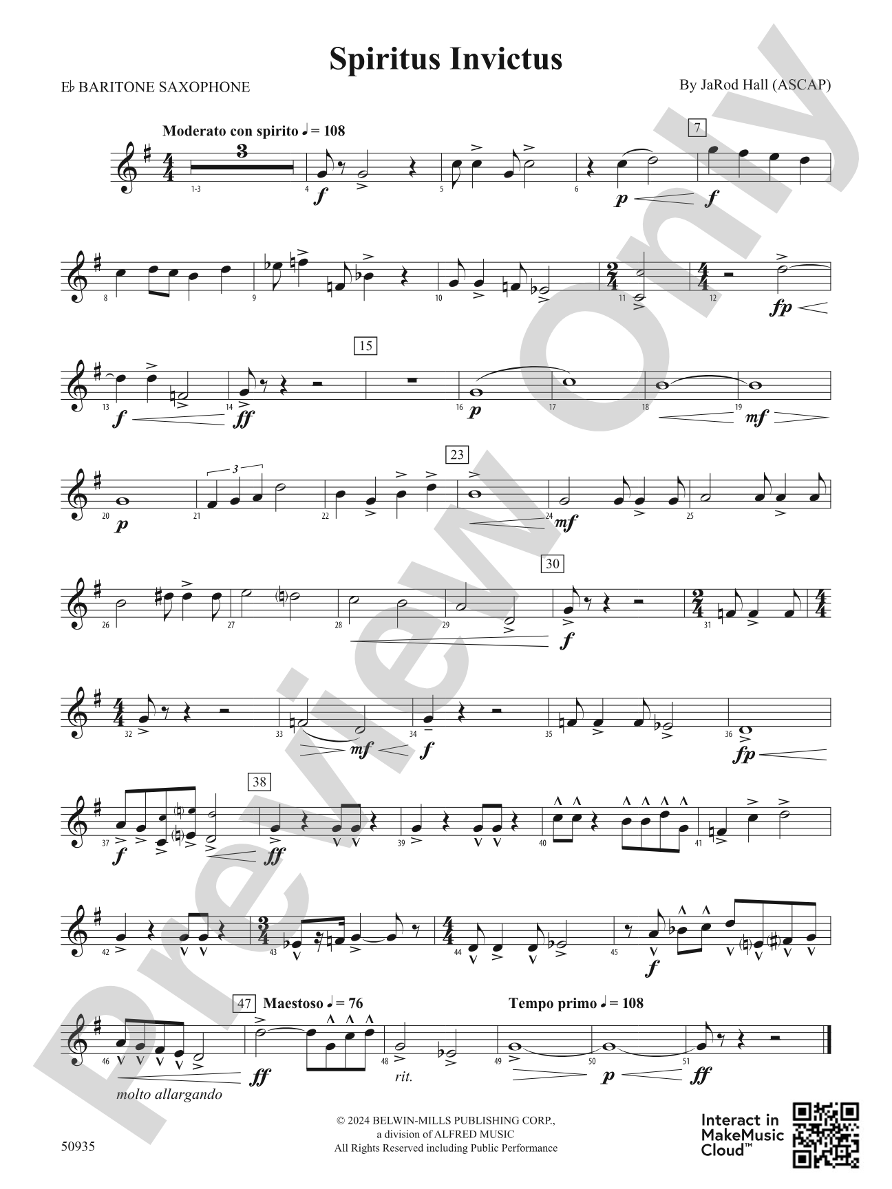Spiritus Invictus: E-flat Baritone Saxophone