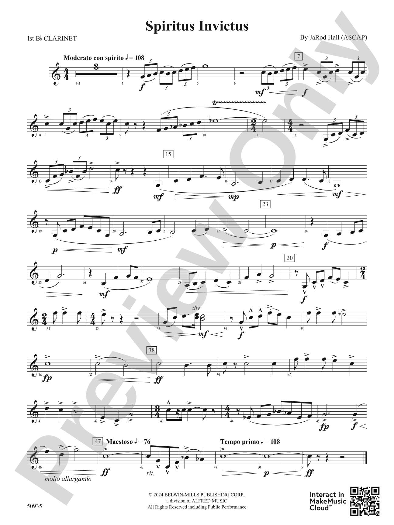 Spiritus Invictus: 1st B-flat Clarinet
