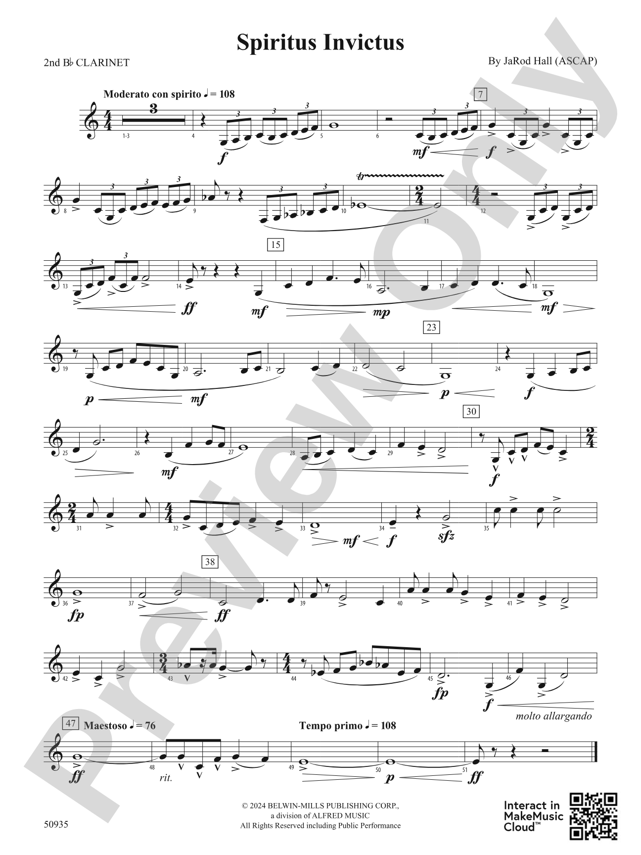 Spiritus Invictus: 2nd B-flat Clarinet