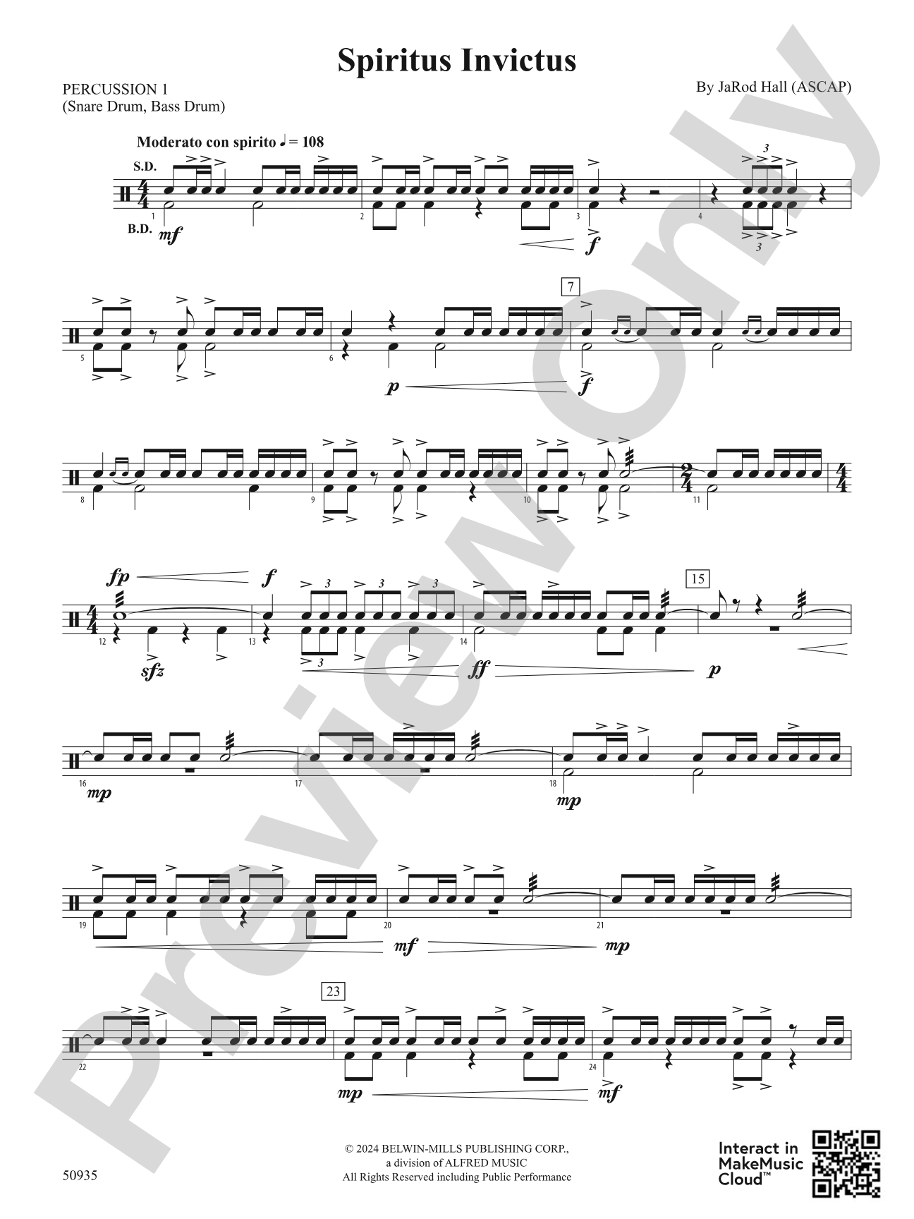 Spiritus Invictus: 1st Percussion