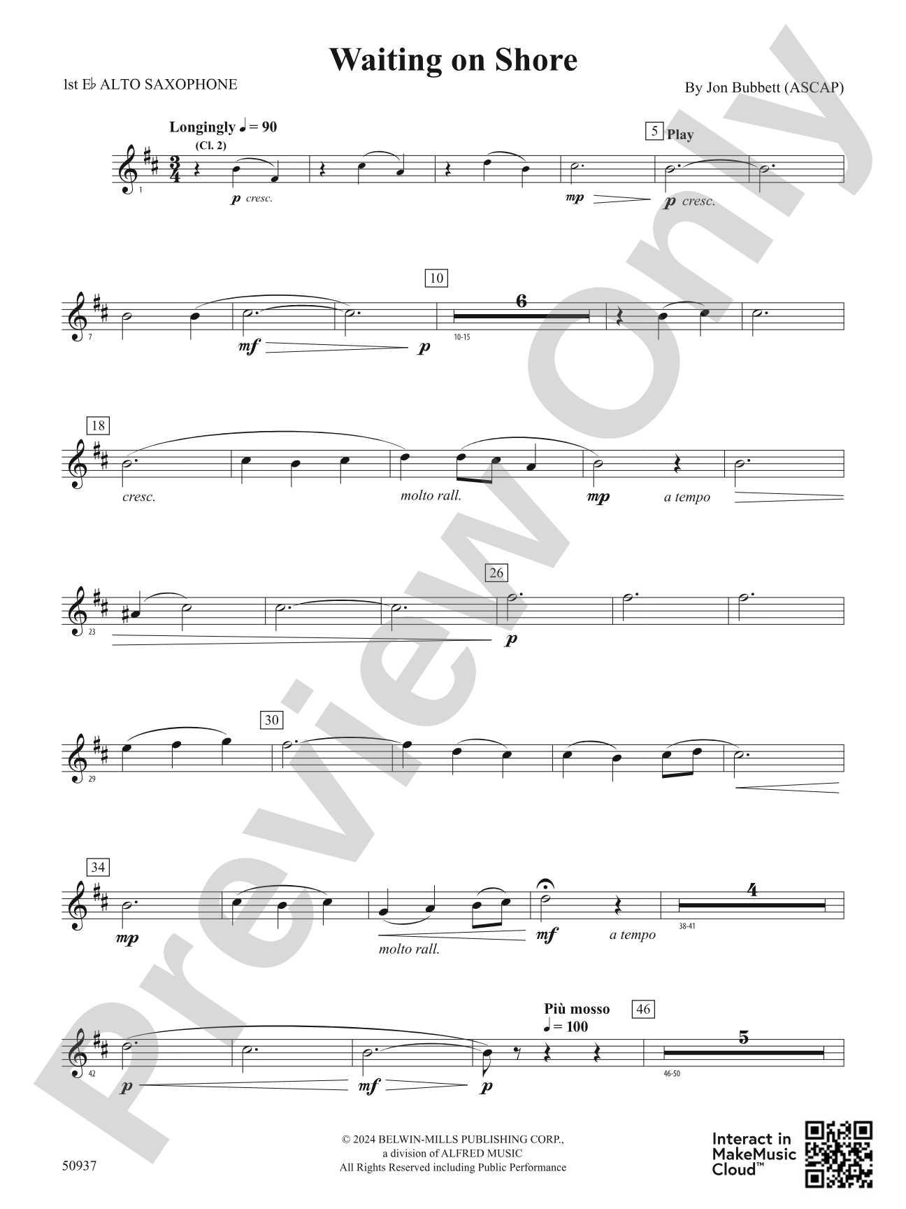 Waiting on Shore: E-flat Alto Saxophone