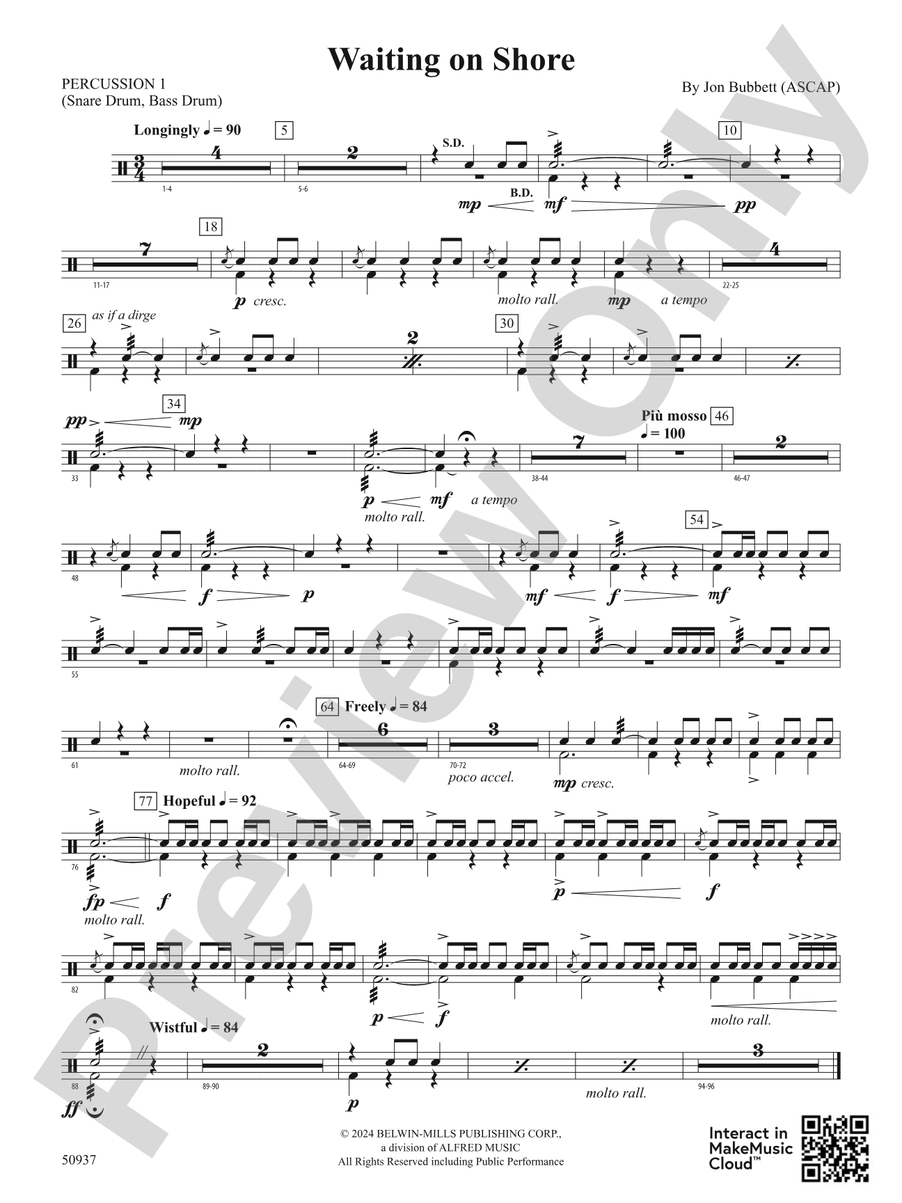 Waiting on Shore: 1st Percussion