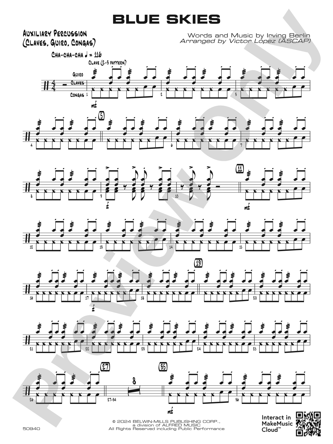 Blue Skies: Auxiliary Percussion