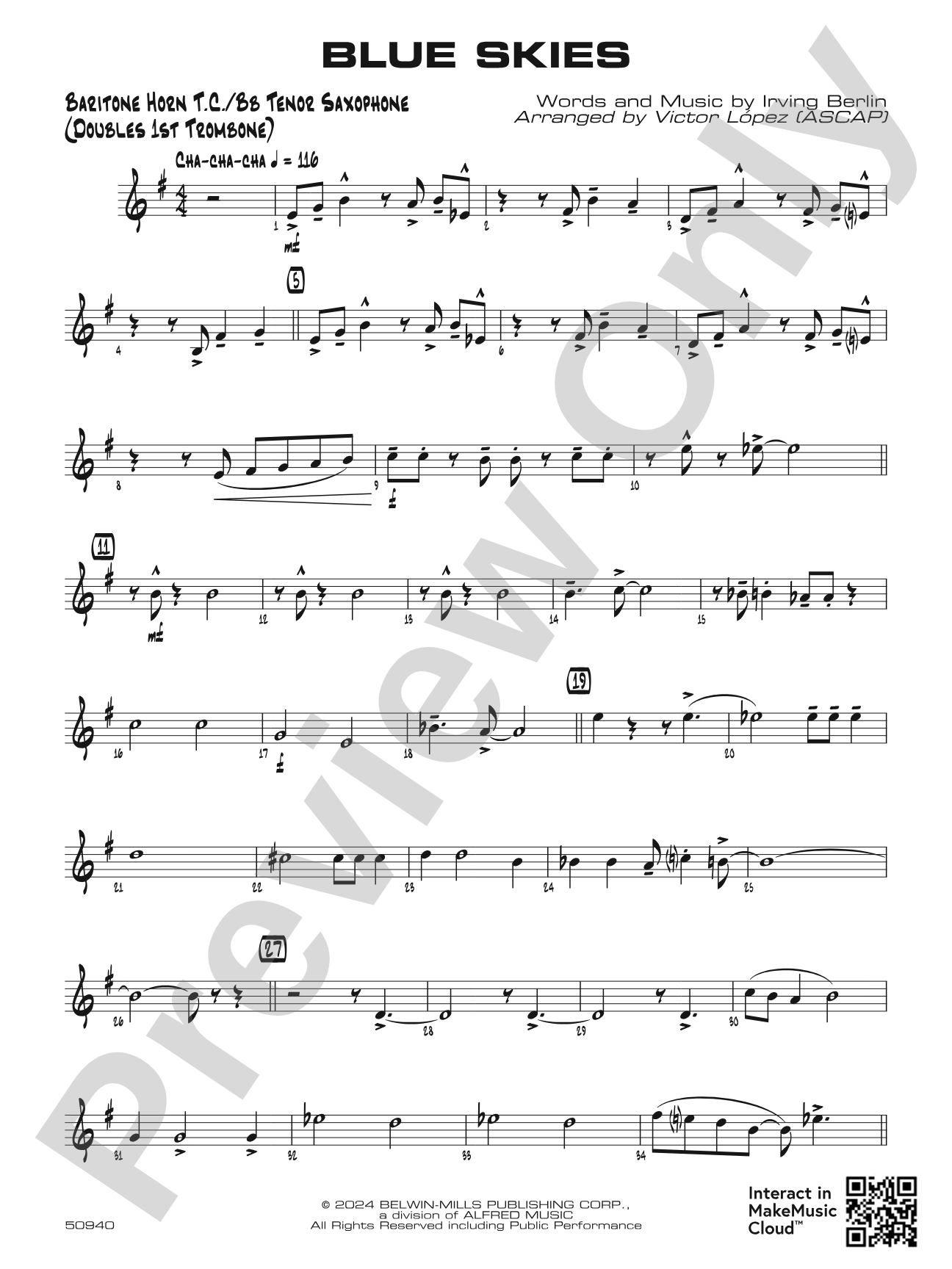 Blue Skies: Baritone T.C.