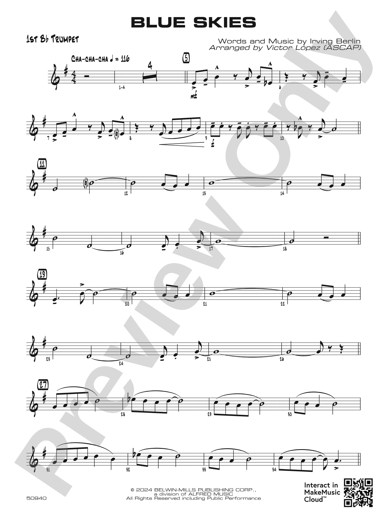 Blue Skies: 1st B-flat Trumpet