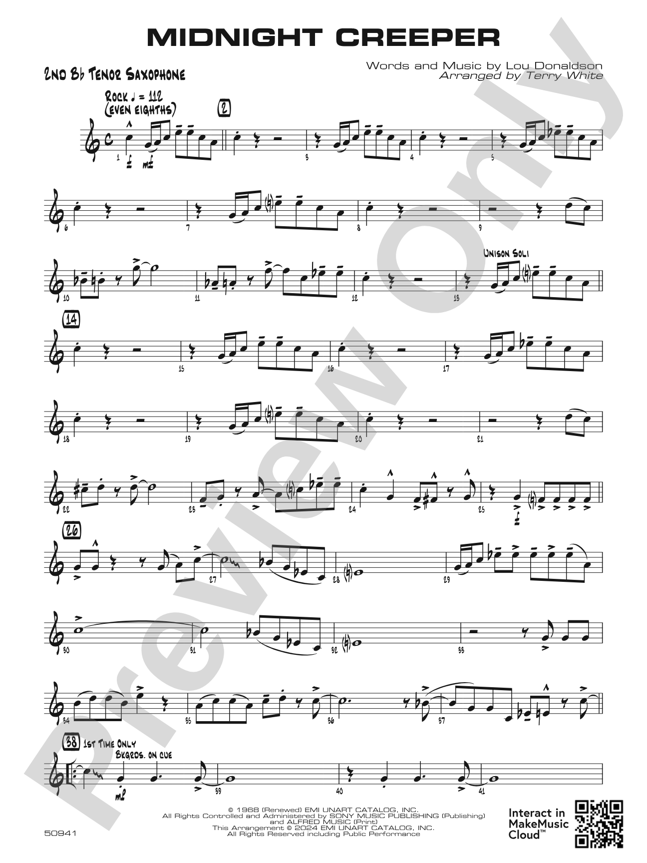 Midnight Creeper: 2nd B-flat Tenor Saxophone