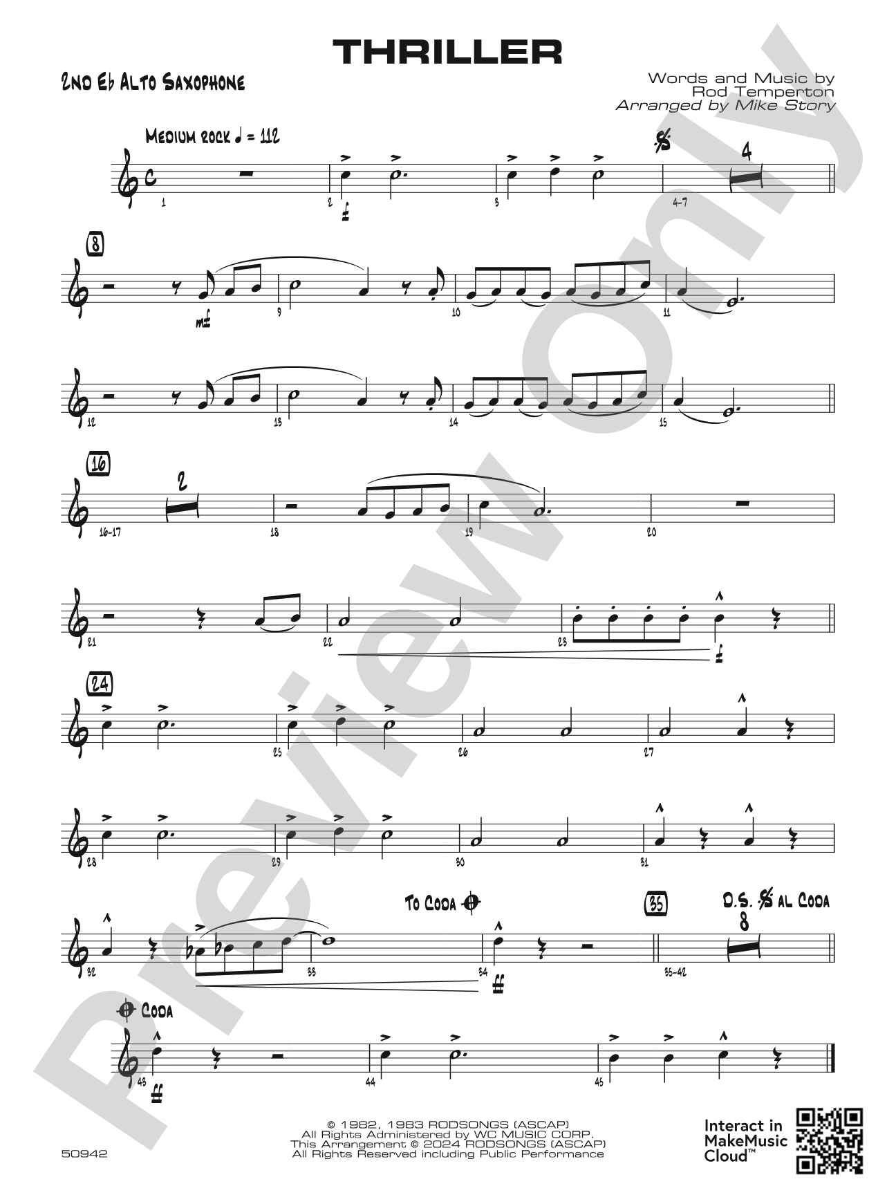 Thriller: 2nd E-flat Alto Saxophone