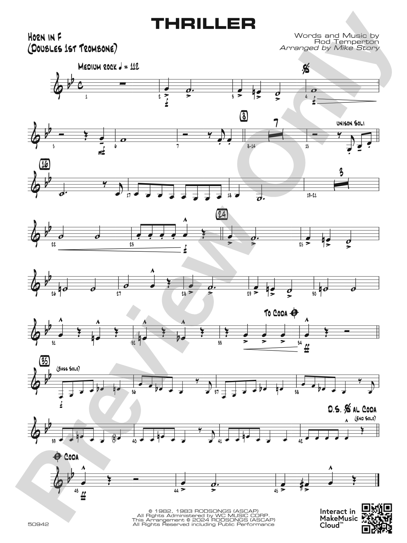 Thriller: 1st F Horn