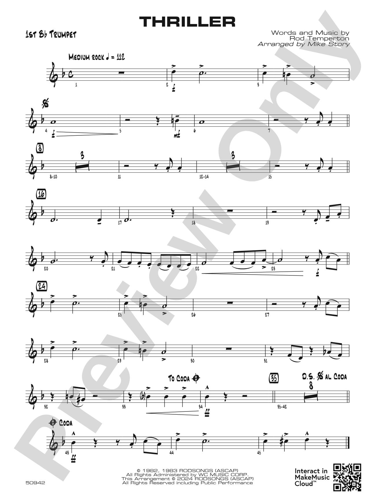 Thriller: 1st B-flat Trumpet