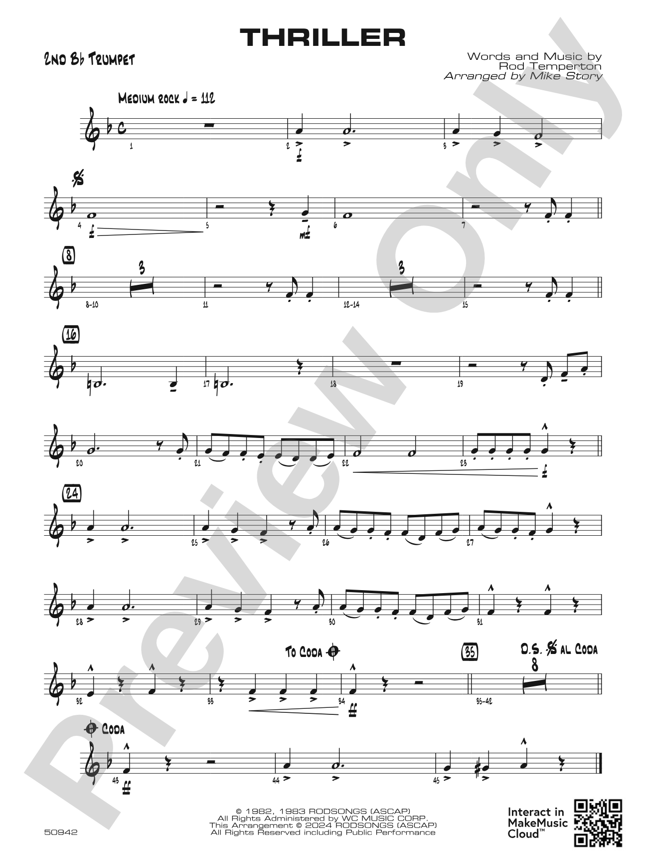 Thriller: 2nd B-flat Trumpet