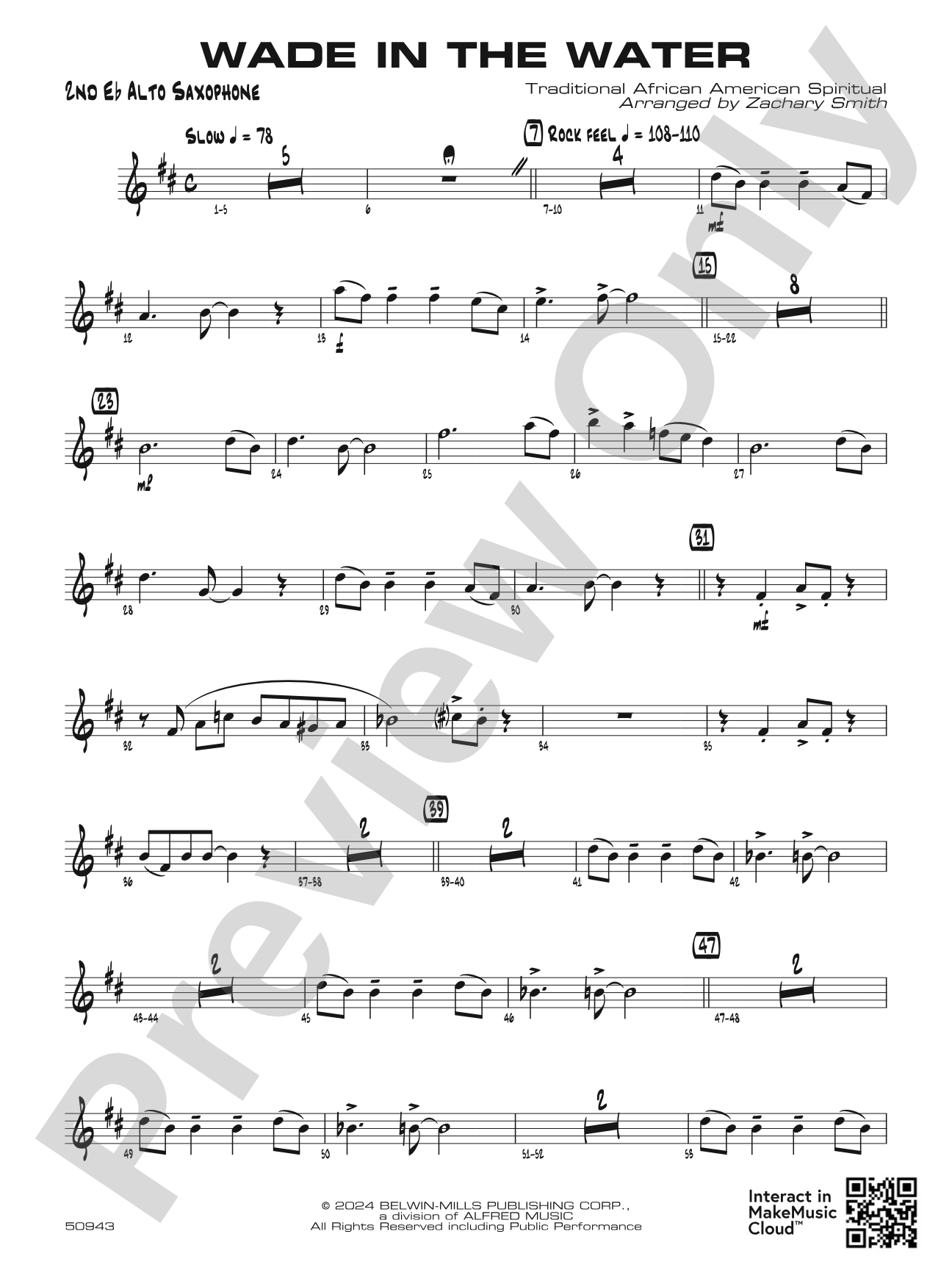 Wade in the Water: 2nd E-flat Alto Saxophone