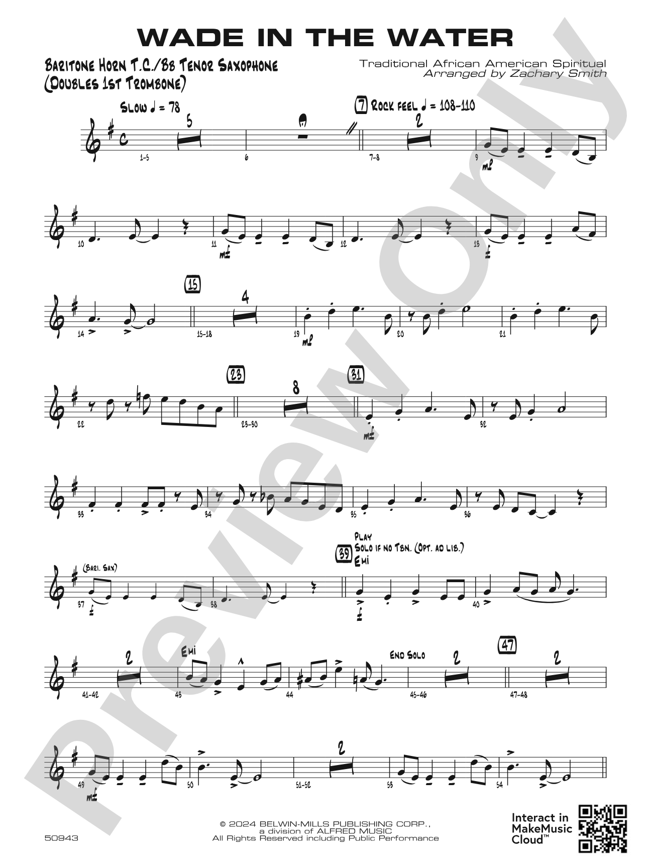 Wade in the Water: Baritone T.C.