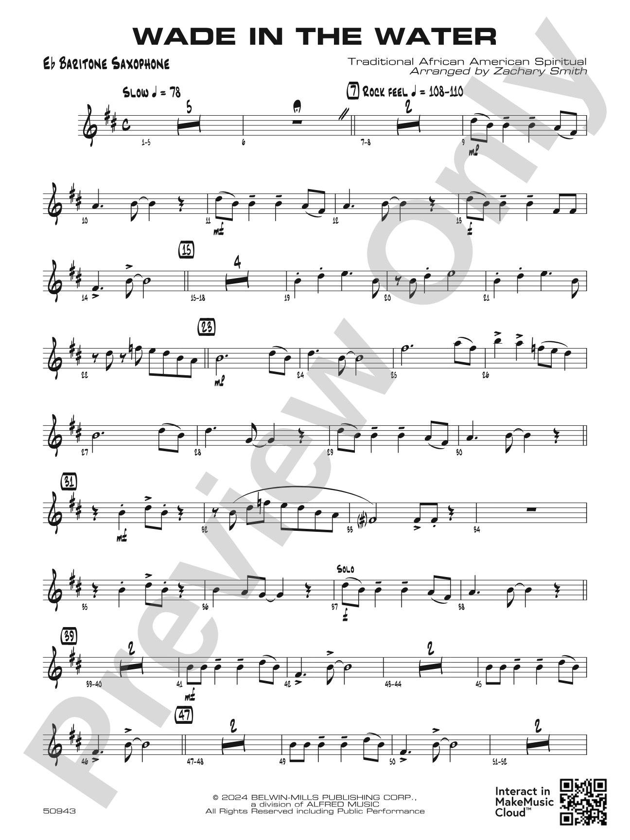 Wade in the Water: E-flat Baritone Saxophone