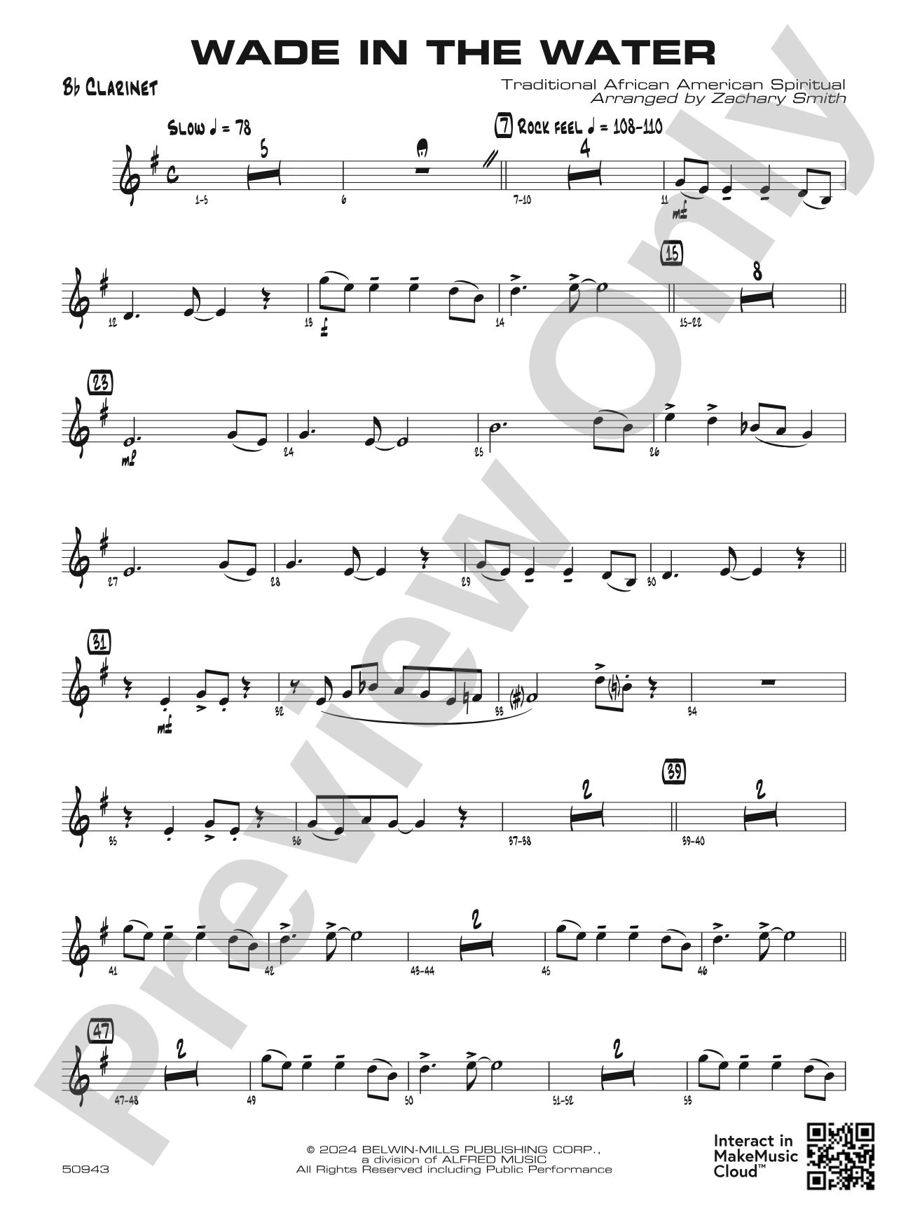 Wade in the Water: 1st B-flat Clarinet
