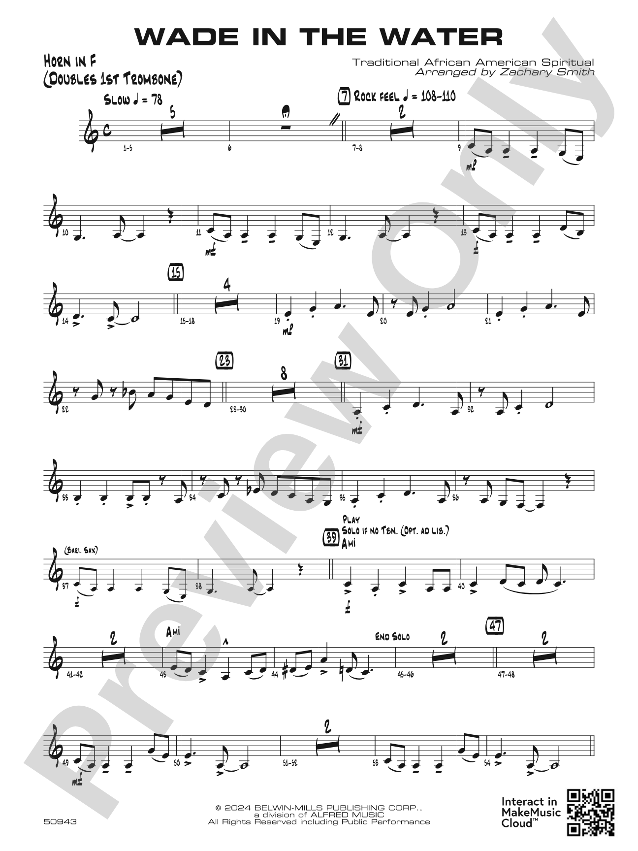 Wade in the Water: 1st F Horn