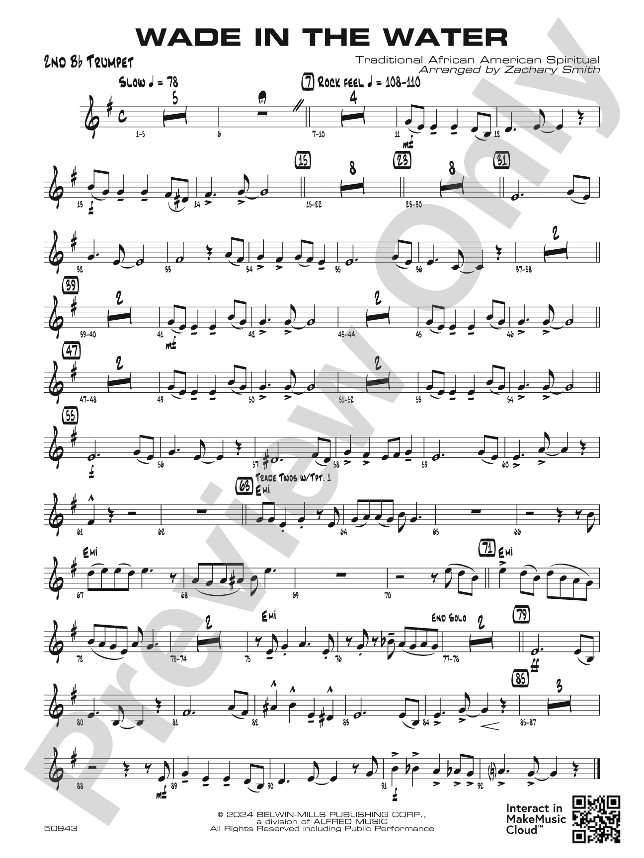 Wade in the Water: 2nd B-flat Trumpet