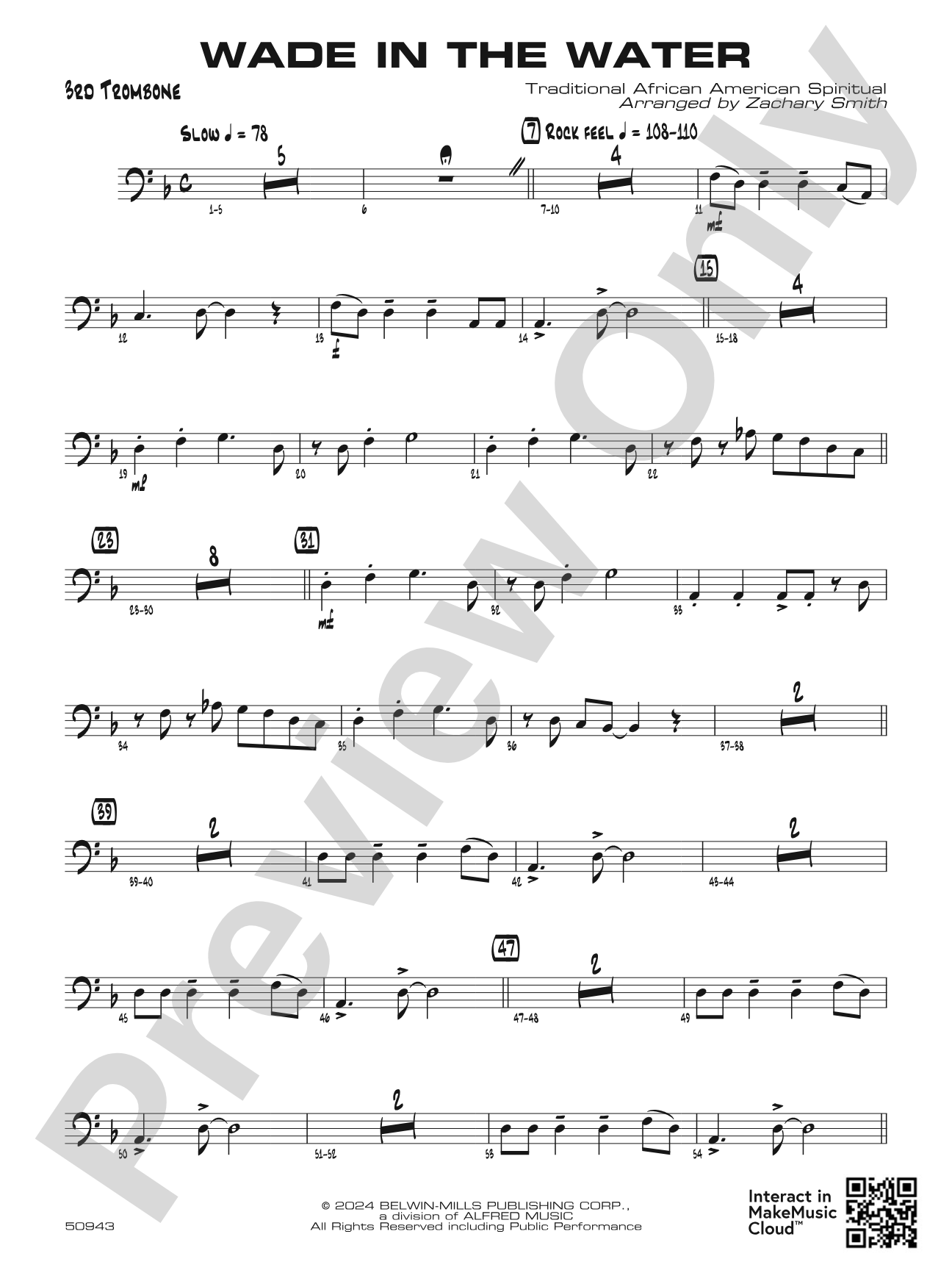 Wade in the Water: 3rd Trombone