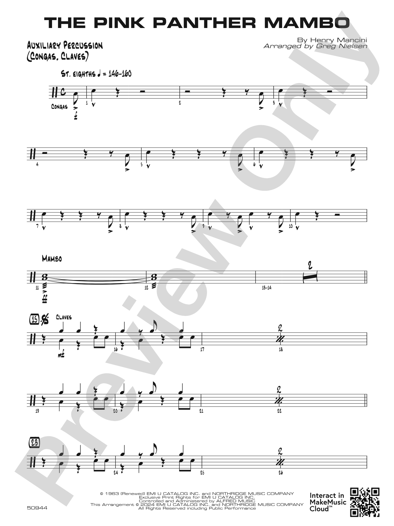 The Pink Panther Mambo: Auxiliary Percussion