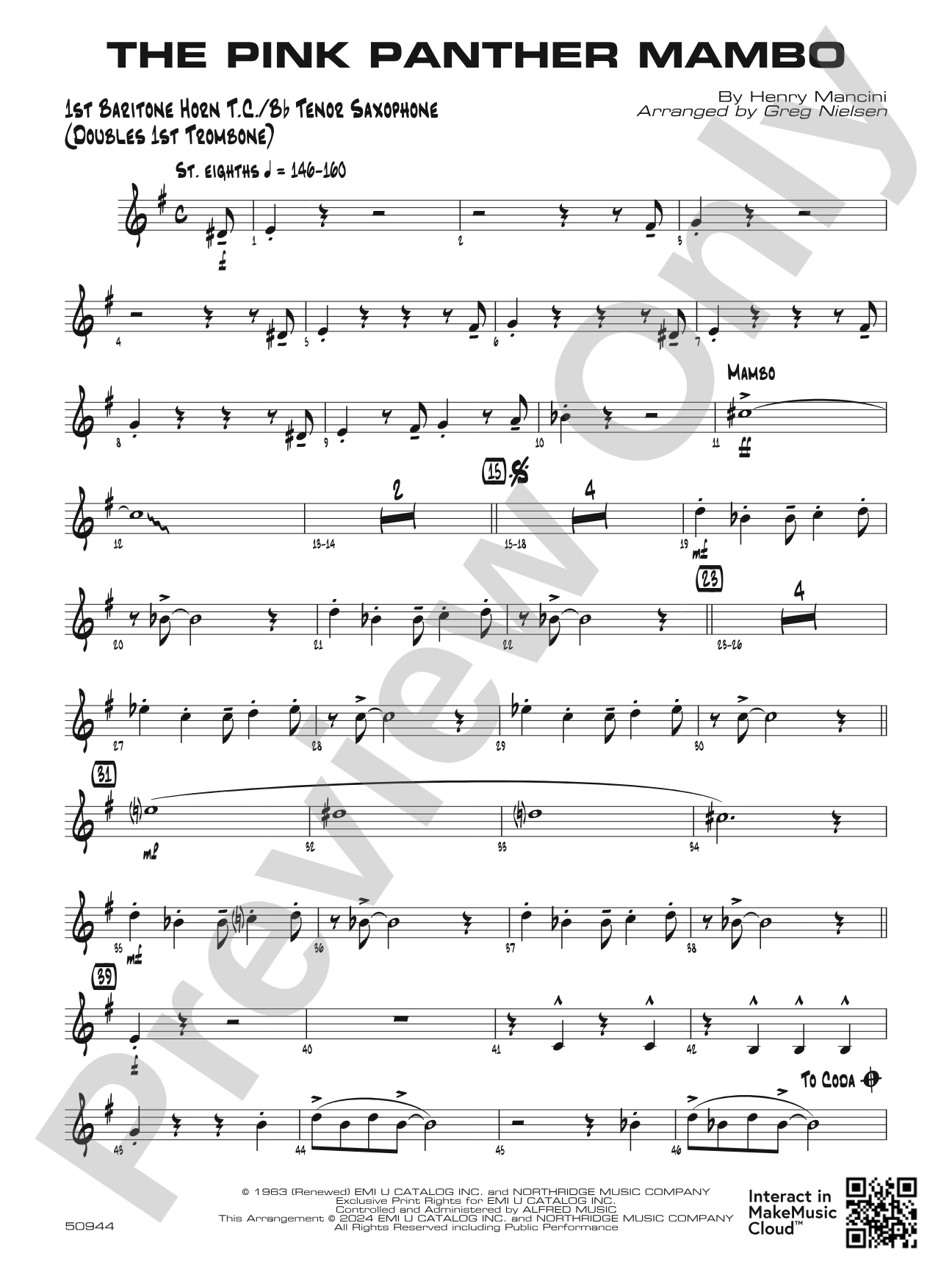 The Pink Panther Mambo: Baritone T.C.