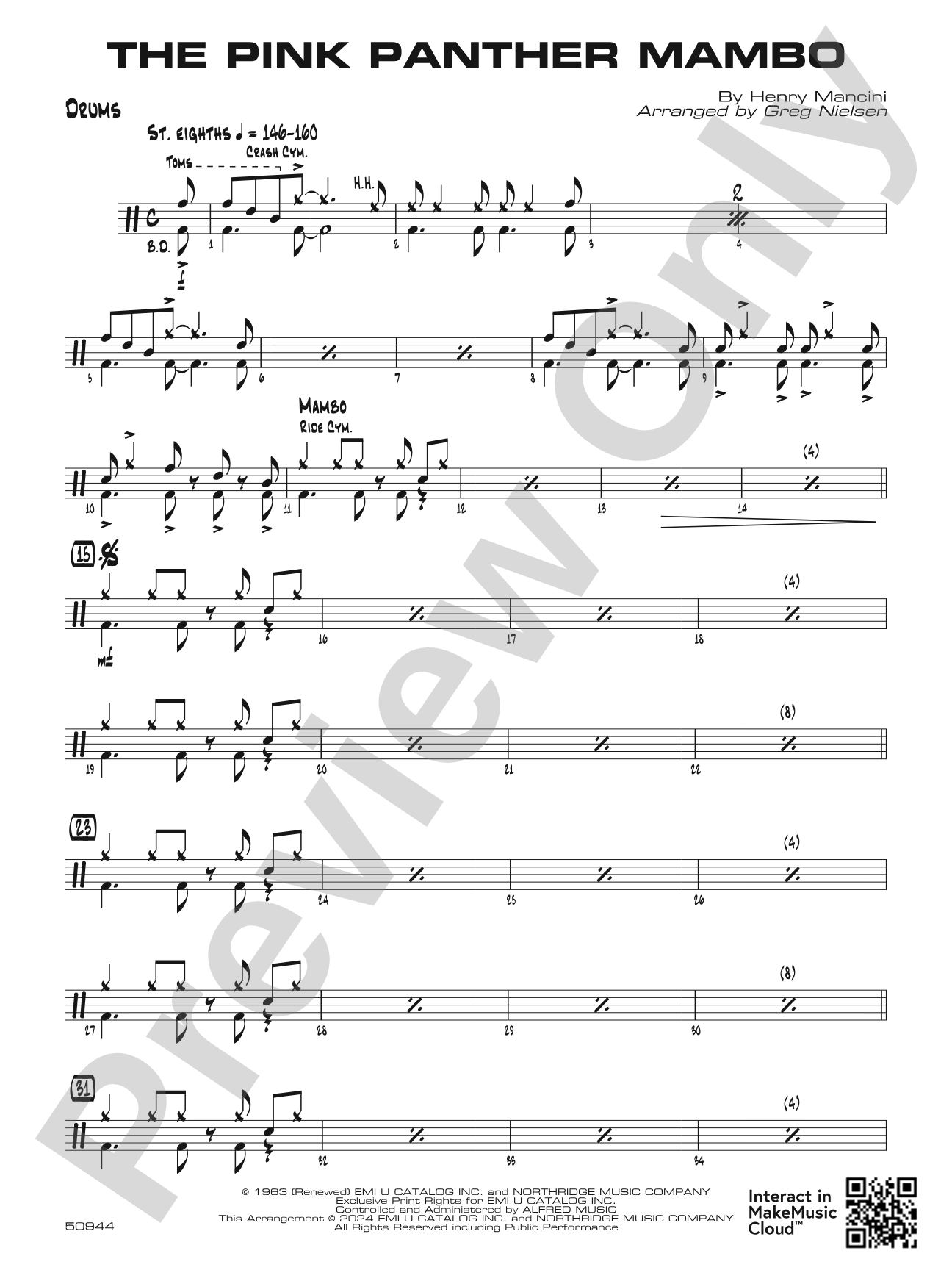 The Pink Panther Mambo: Drums