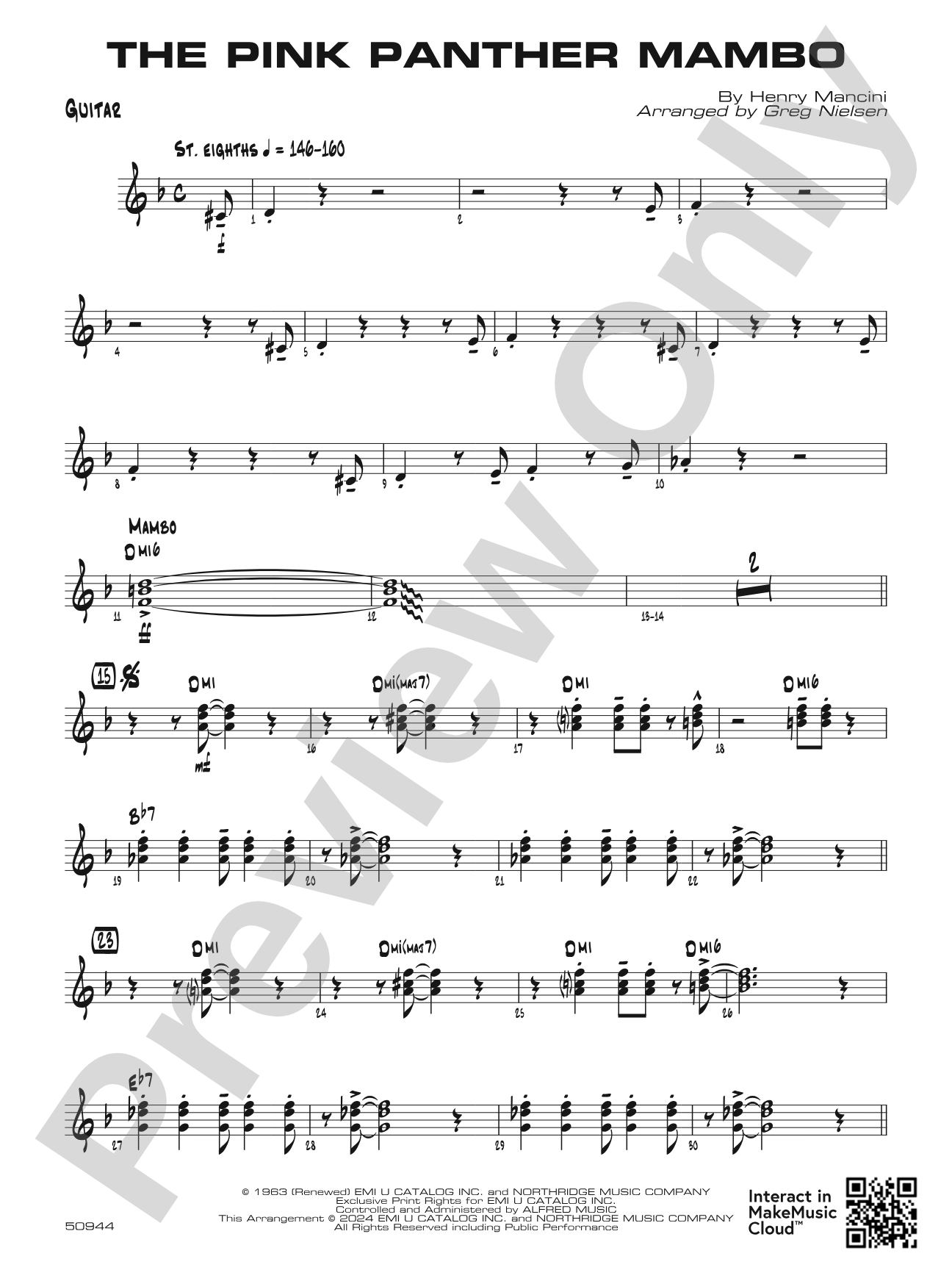 The Pink Panther Mambo: Guitar