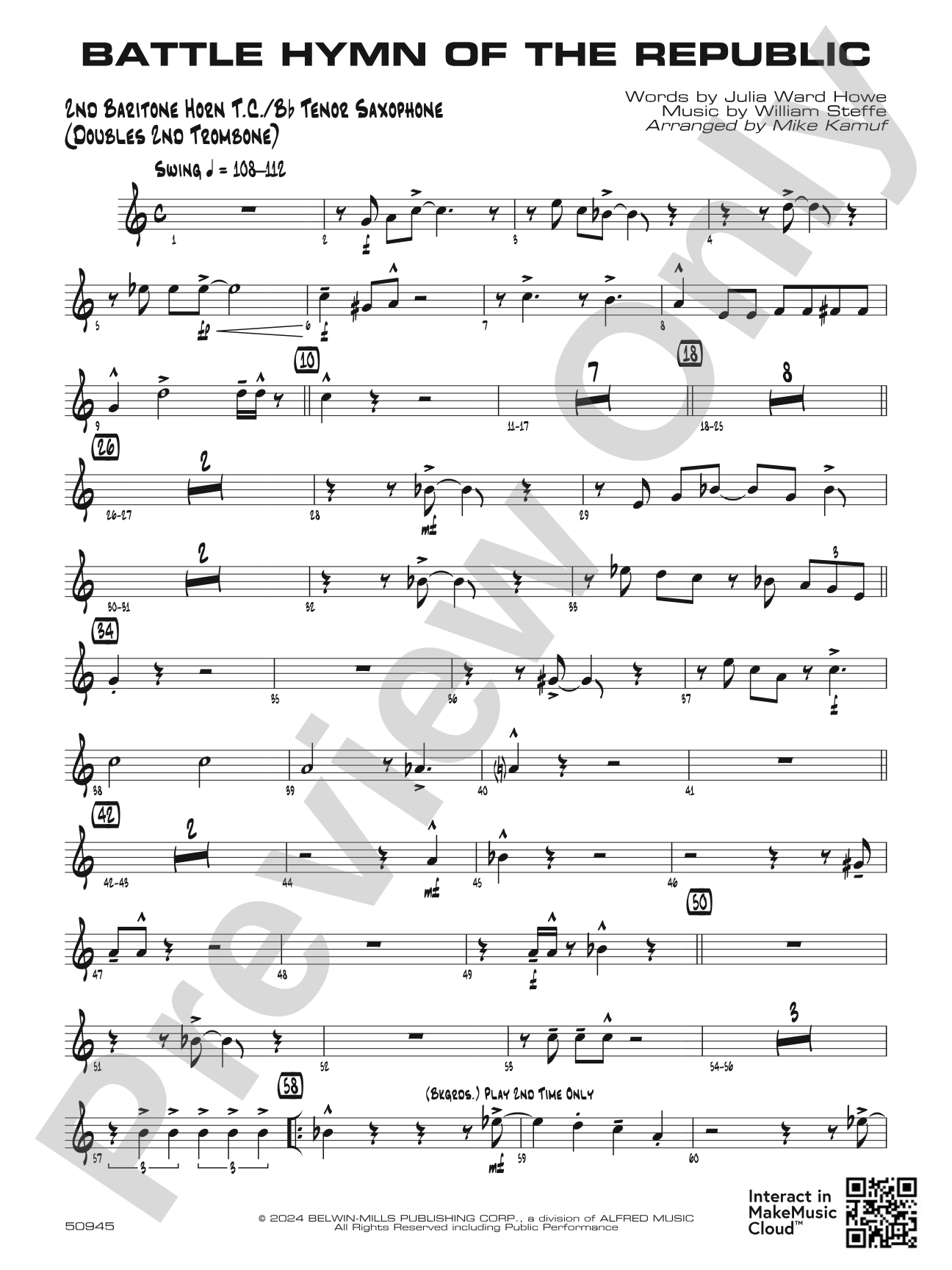 Battle Hymn of the Republic: 2nd Baritone T.C.