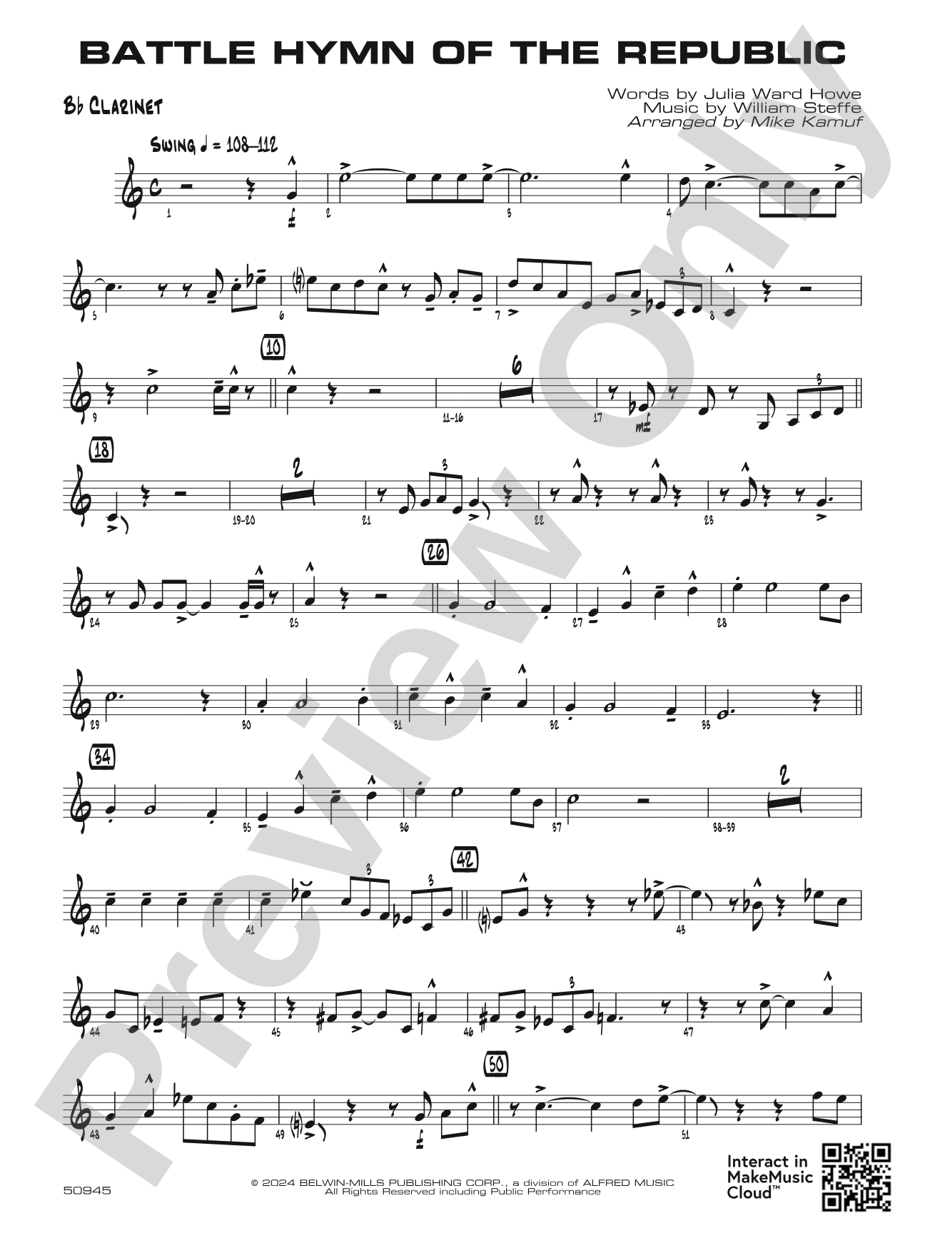 Battle Hymn of the Republic: 1st B-flat Clarinet