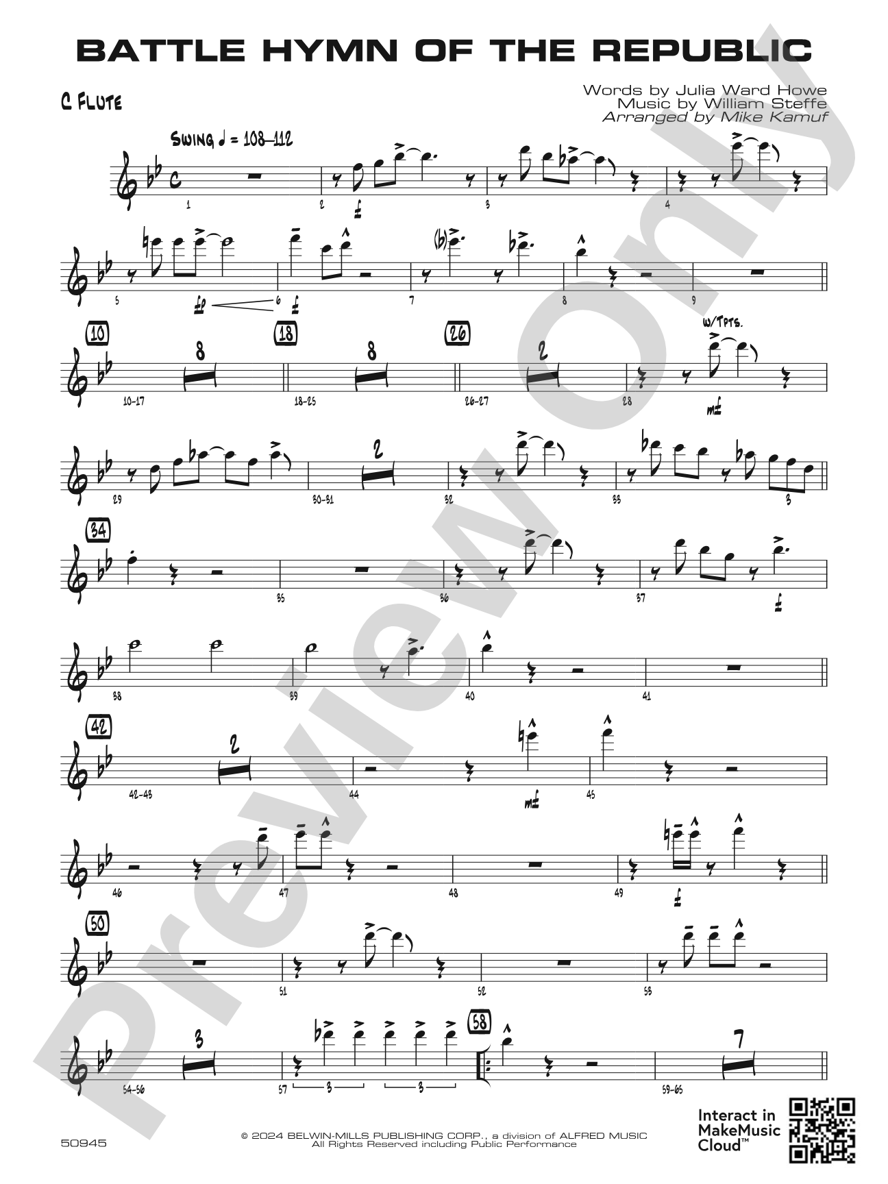 Battle Hymn of the Republic: Flute