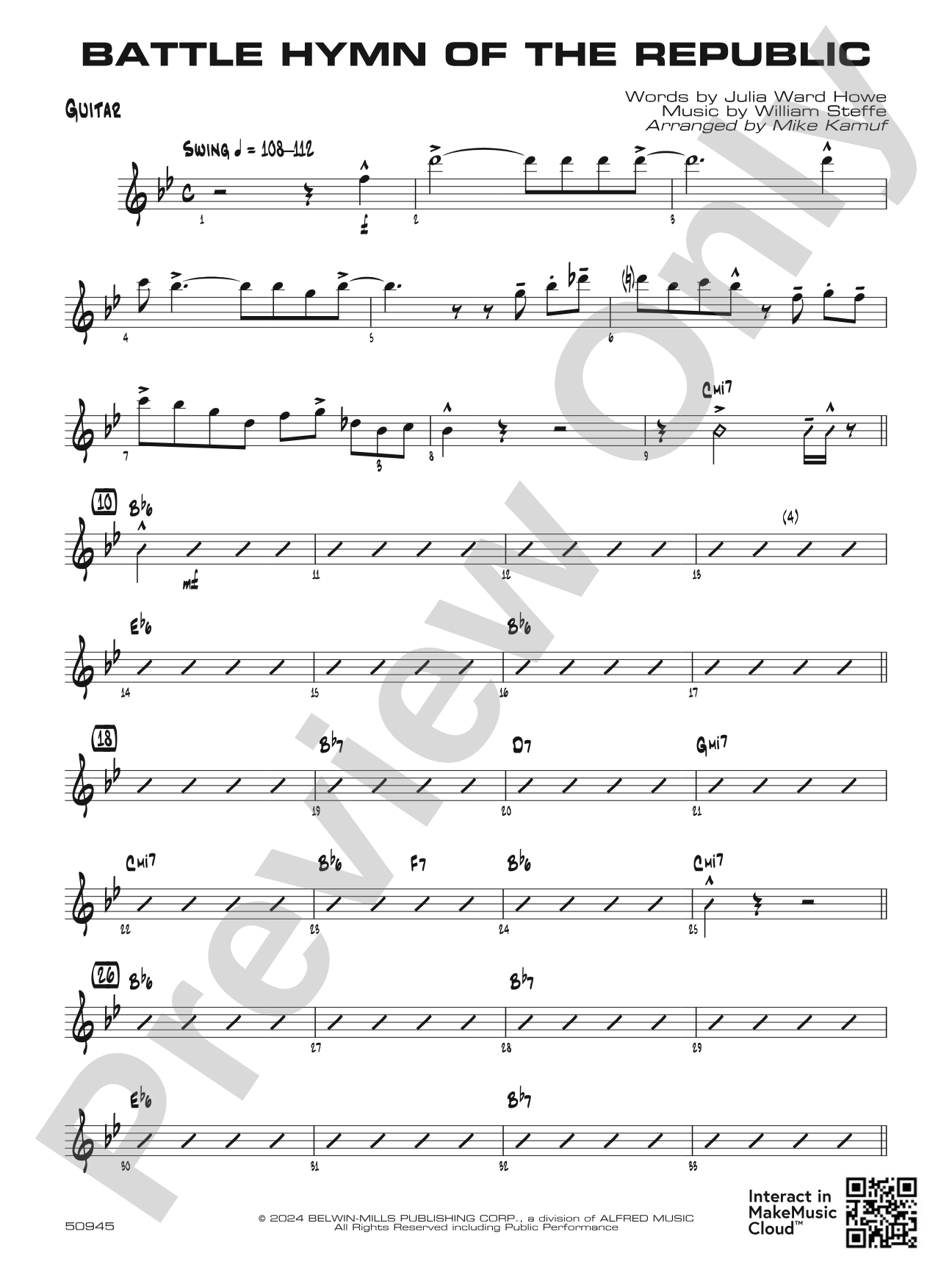 Battle Hymn of the Republic: Guitar