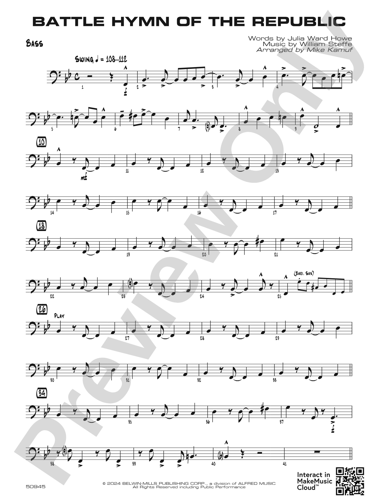 Battle Hymn of the Republic: String Bass