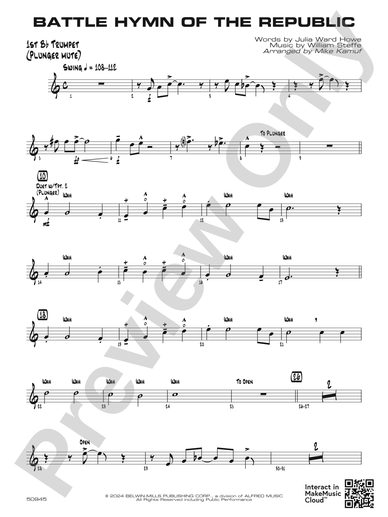 Battle Hymn of the Republic: 1st B-flat Trumpet