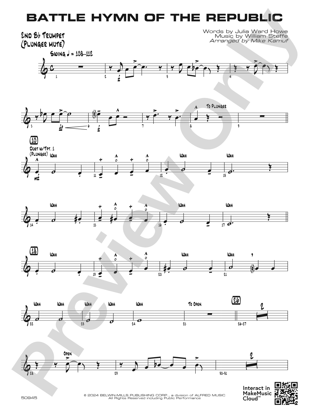 Battle Hymn of the Republic: 2nd B-flat Trumpet