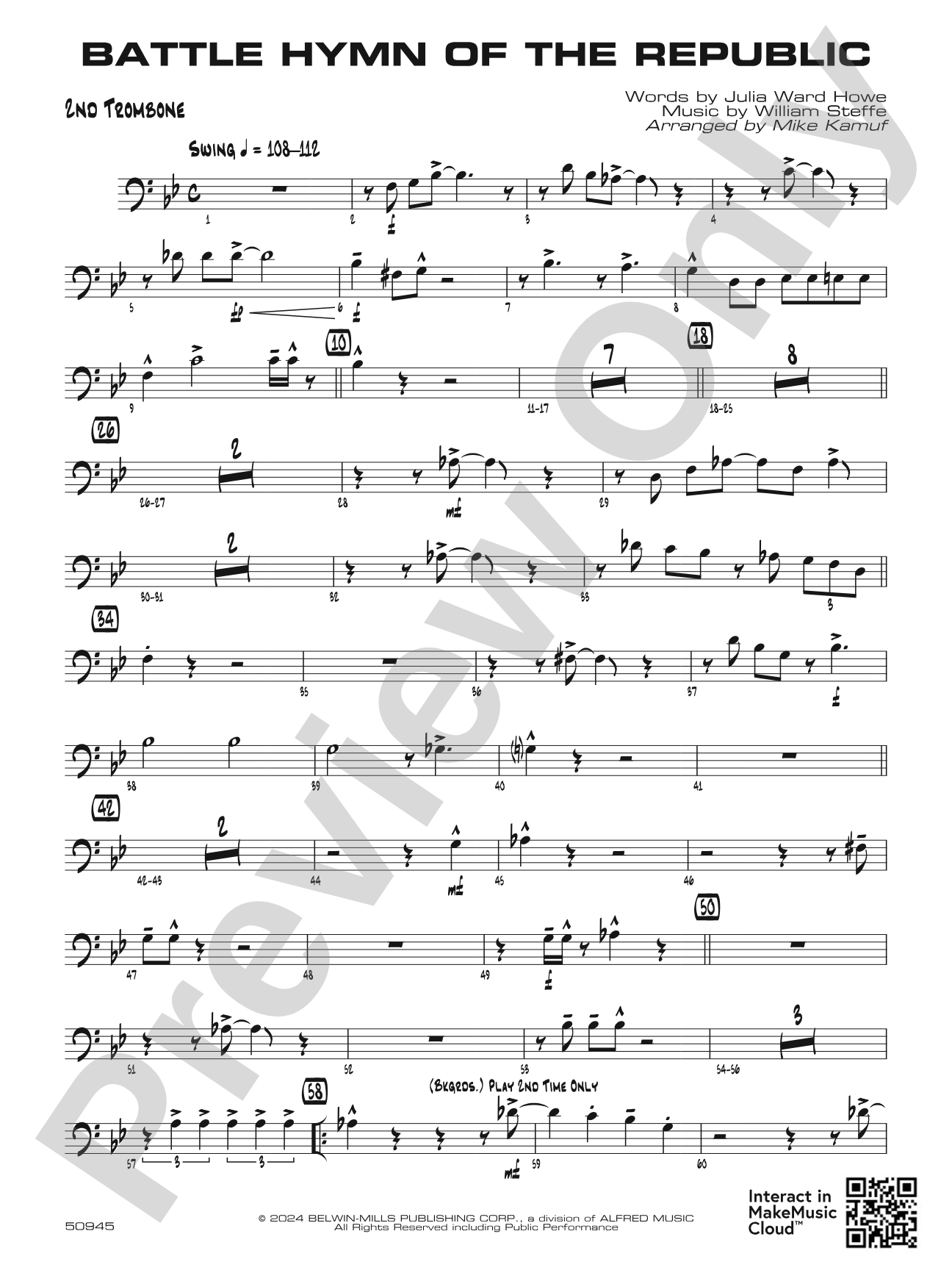 Battle Hymn of the Republic: 2nd Trombone