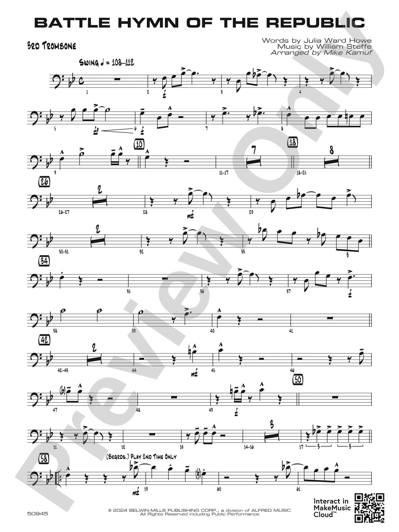Battle Hymn of the Republic: 3rd Trombone