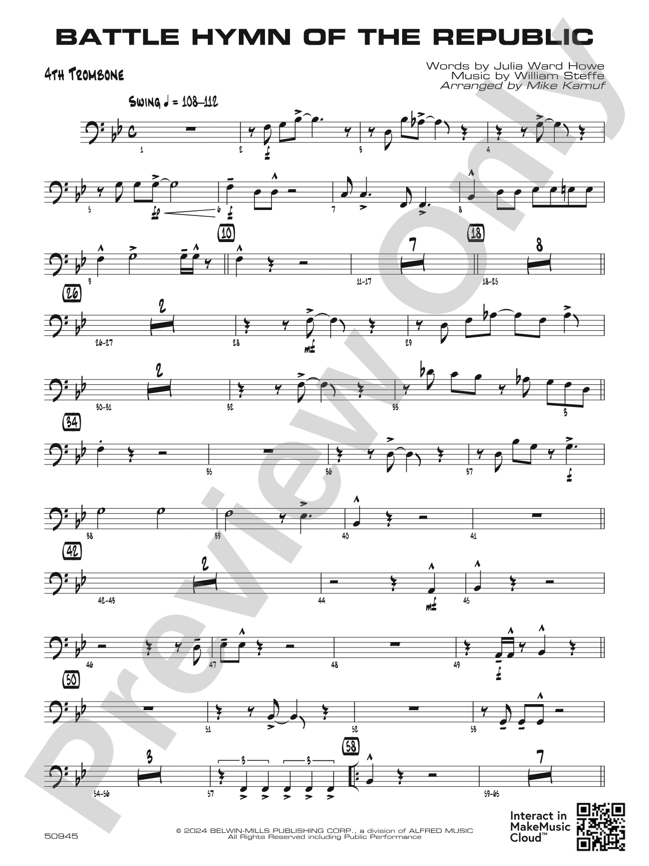 Battle Hymn of the Republic: 4th Trombone