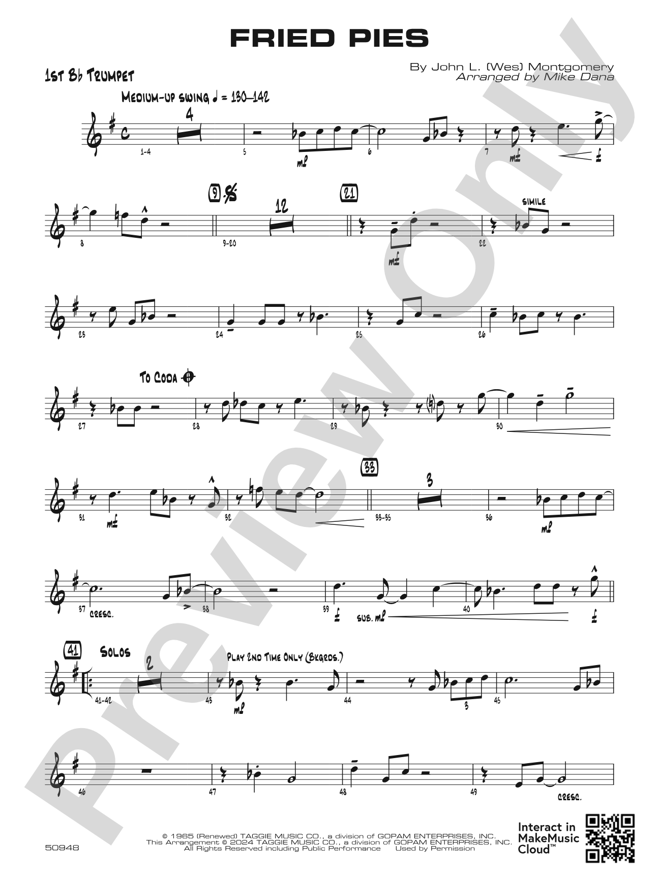 Fried Pies: 1st B-flat Trumpet